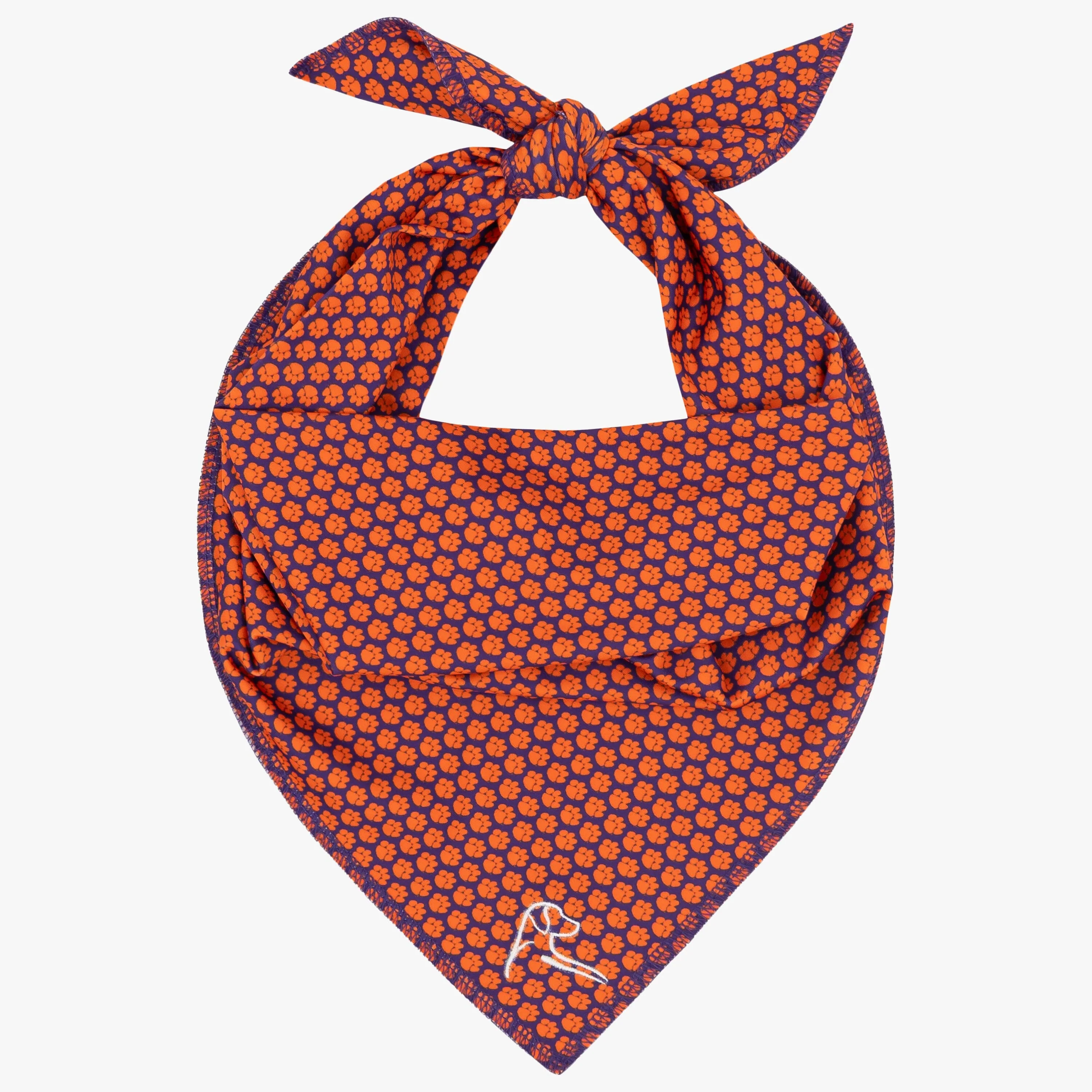 The Clemson Paw | Collegiate Bandana | The Clemson Paw - Plum Purple/Bright Orange