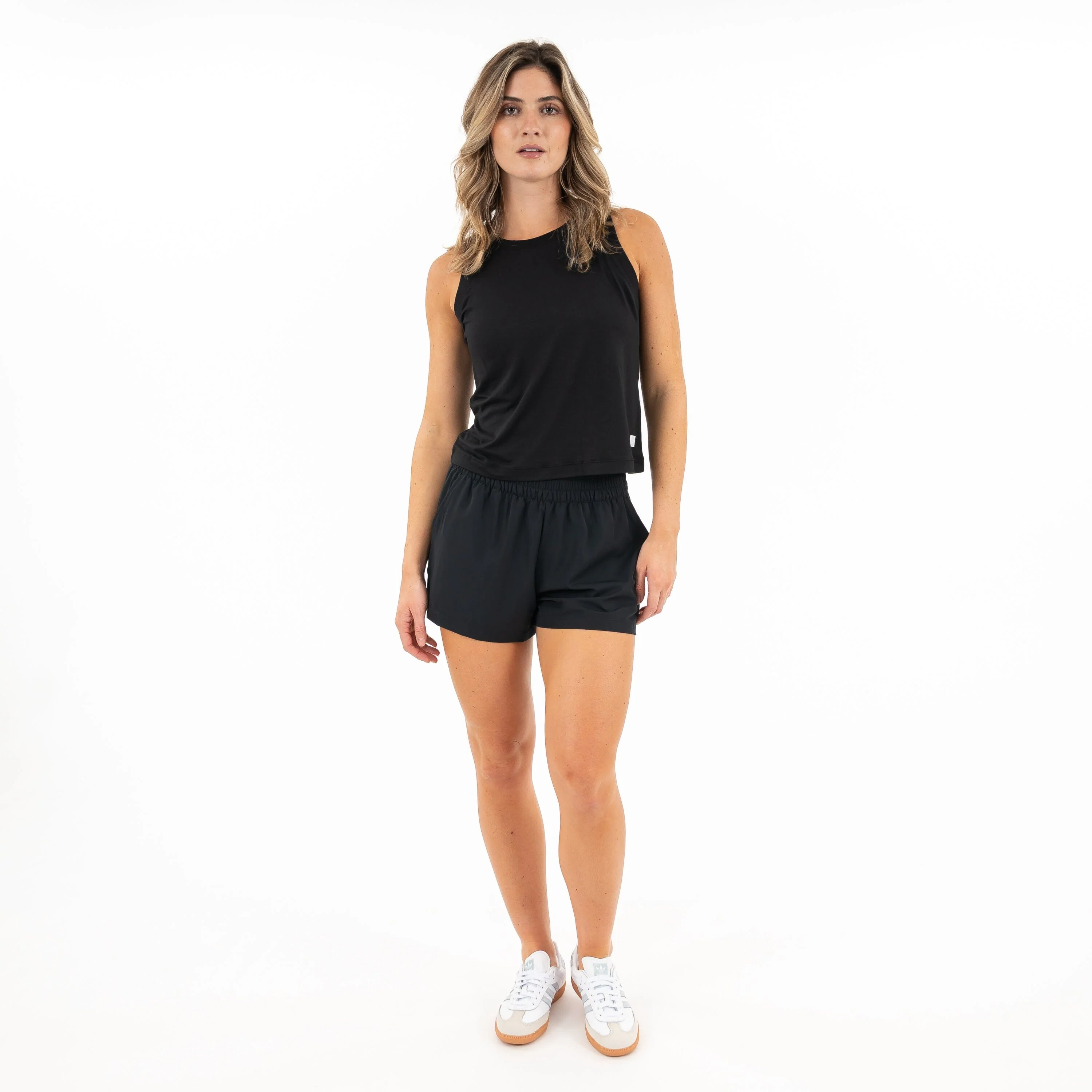 Drift Performance Crop Tank | Solid - Midnight Black - Image 5