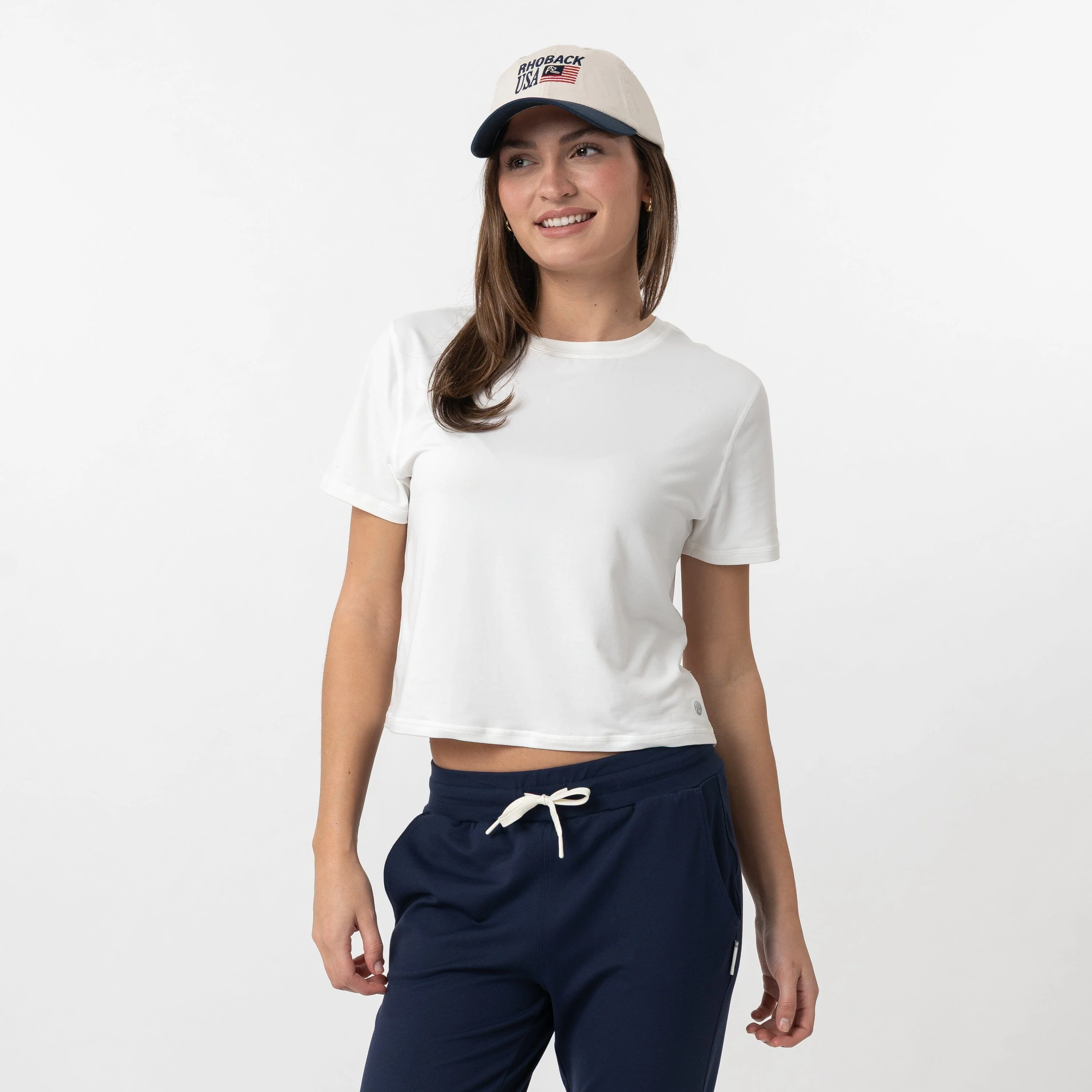 Drift Performance Crop Tee | Solid - White