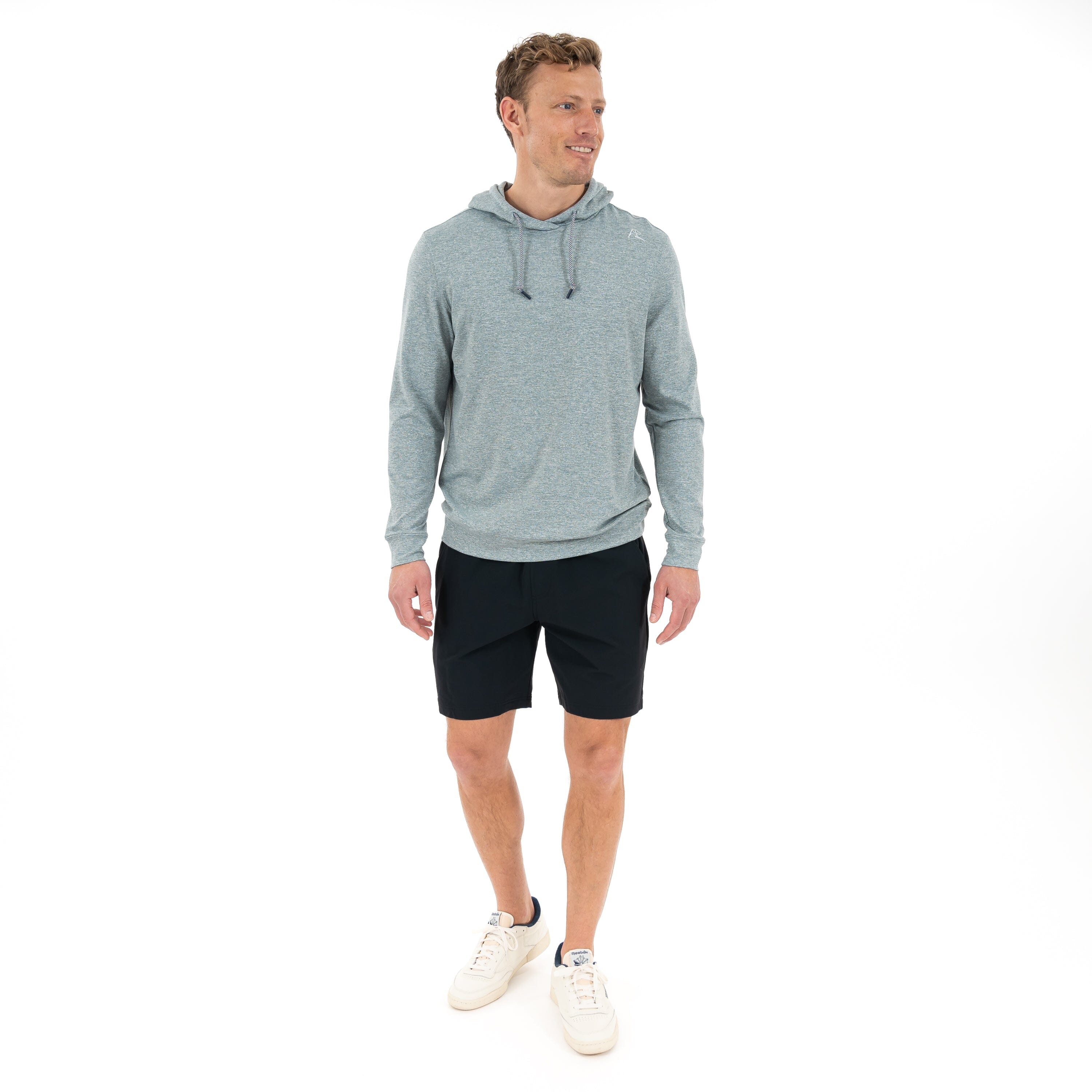 Hesi Performance Hoodie | Heather - Jungle Green/White - Image 5