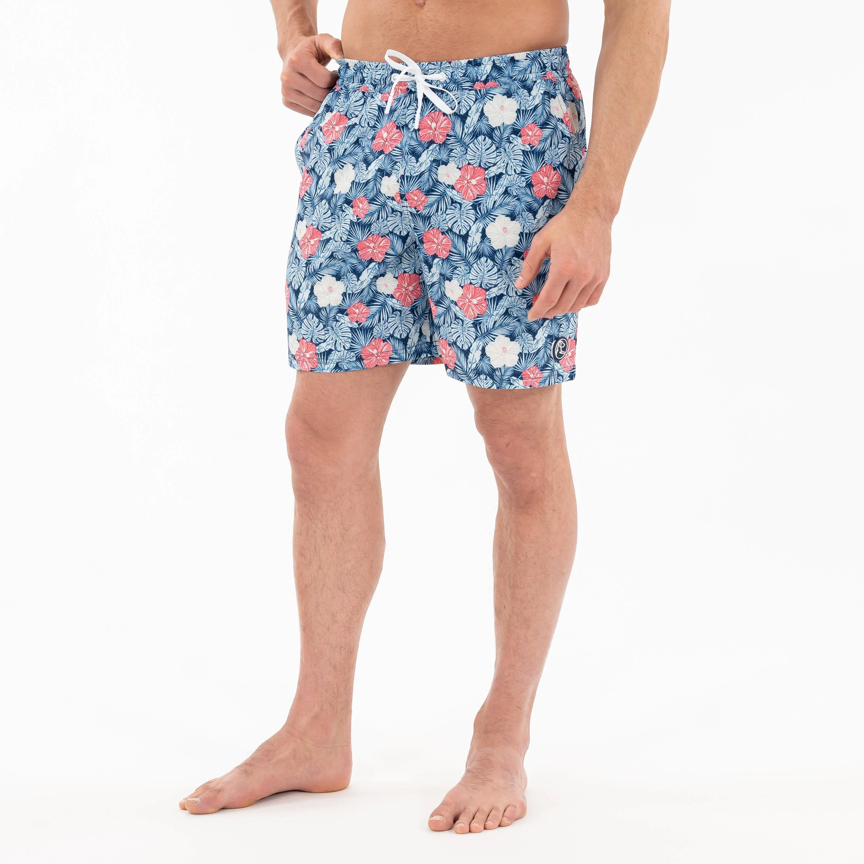 Medley Swim Trunk | The Hibiscus - Admiral Navy/Pale Blue - Image 10