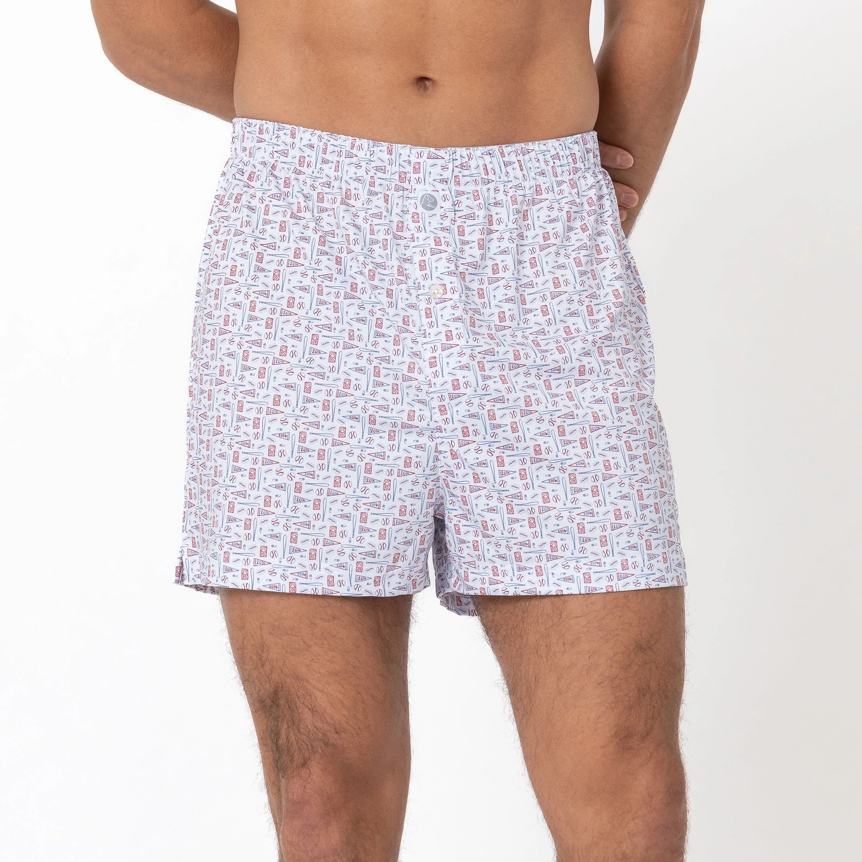 Breeze Performance Boxer | The Pennant Race - White/Short Stop Blue - Image 2