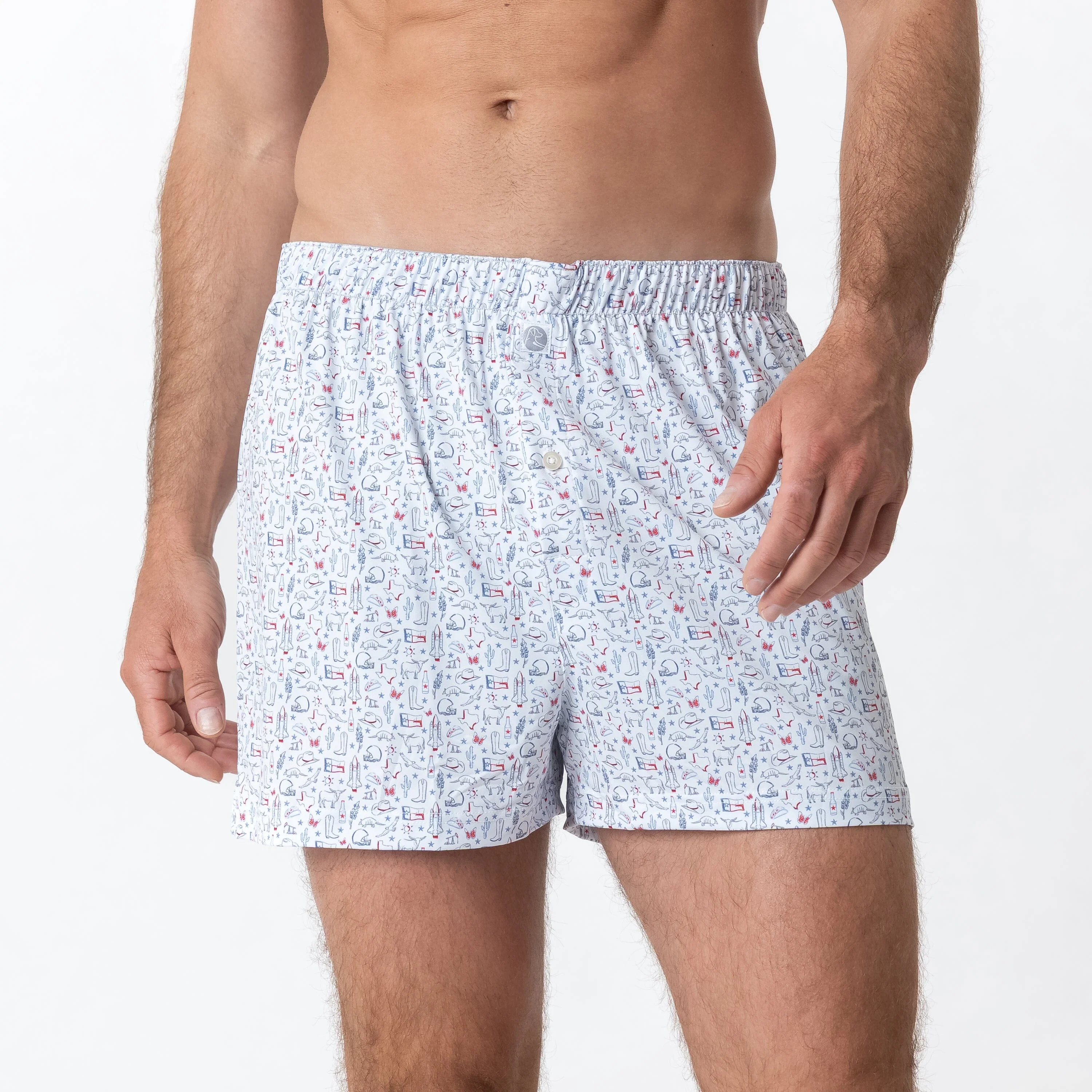 Breeze Performance Boxer | The Texan - White/Short Stop Blue - Image 2