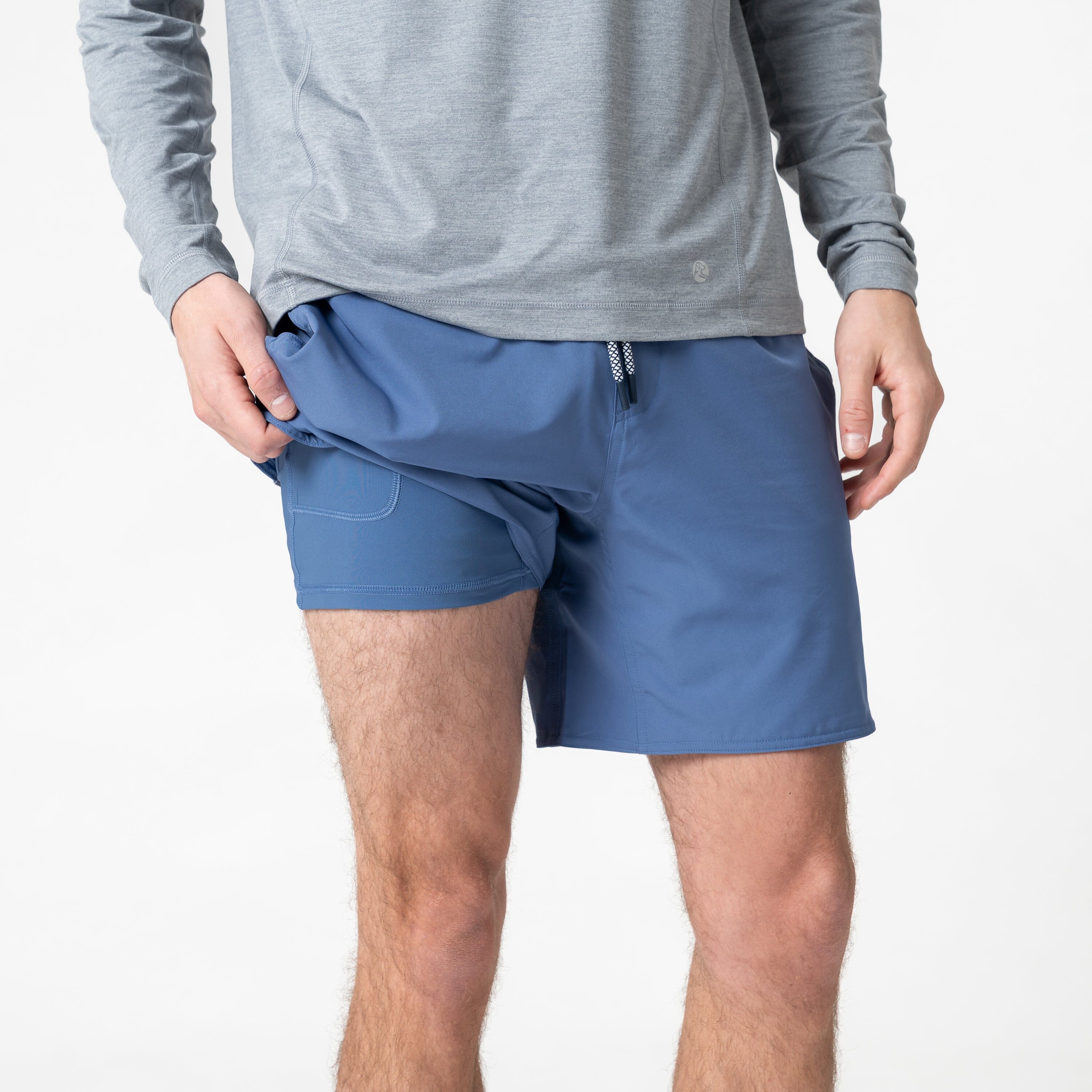 Grit Gym Short - 7" | Solid - Coastal Blue - Image 3