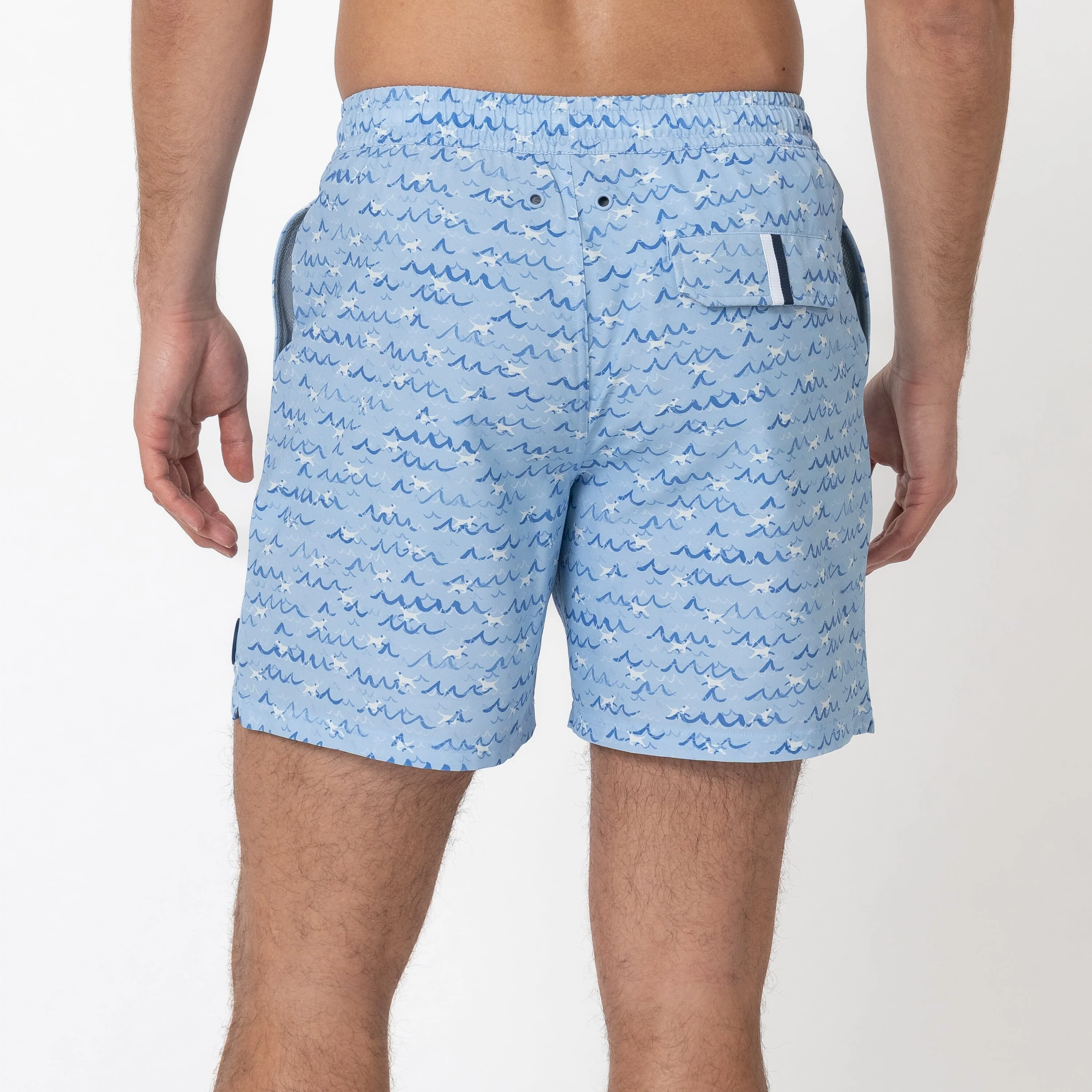 Medley Swim Trunk | The Dog Paddle - Baby Blue/White - Image 2