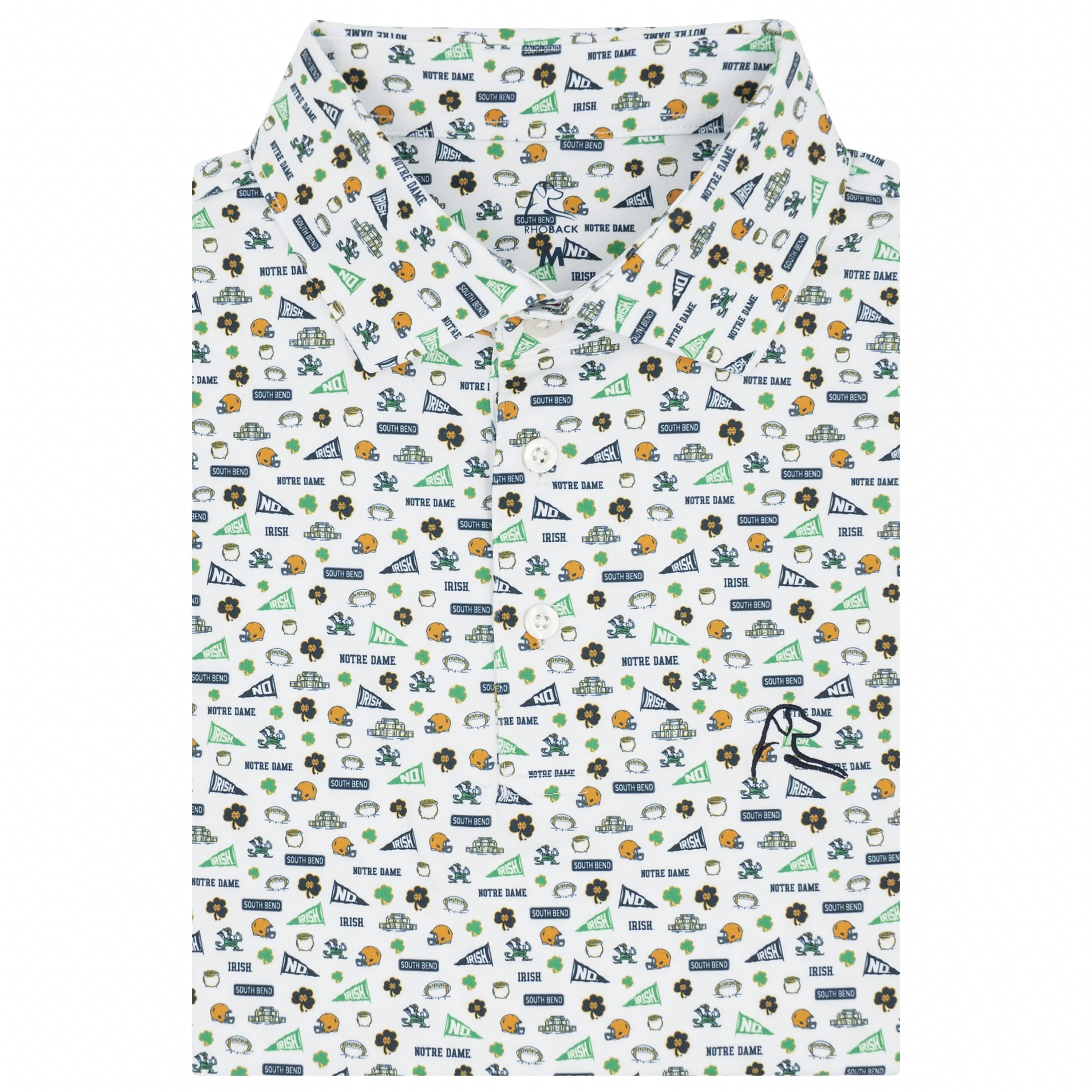 The Notre Dame Gameday | Collegiate Polo | The Notre Dame Gameday - White/Indigo Blue