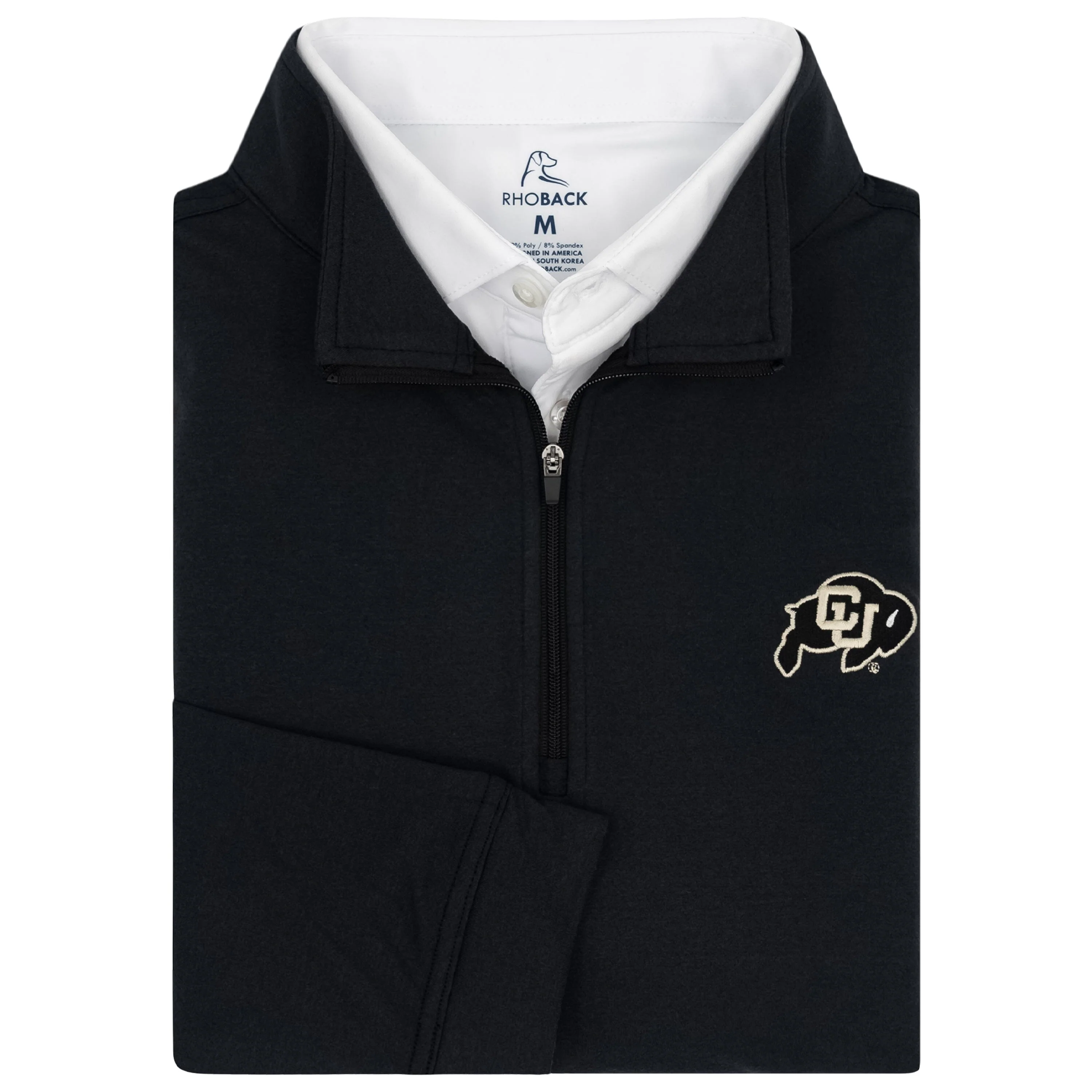 Solid Collegiate Q-Zip - Colorado | Solid - Black - Colorado - 1