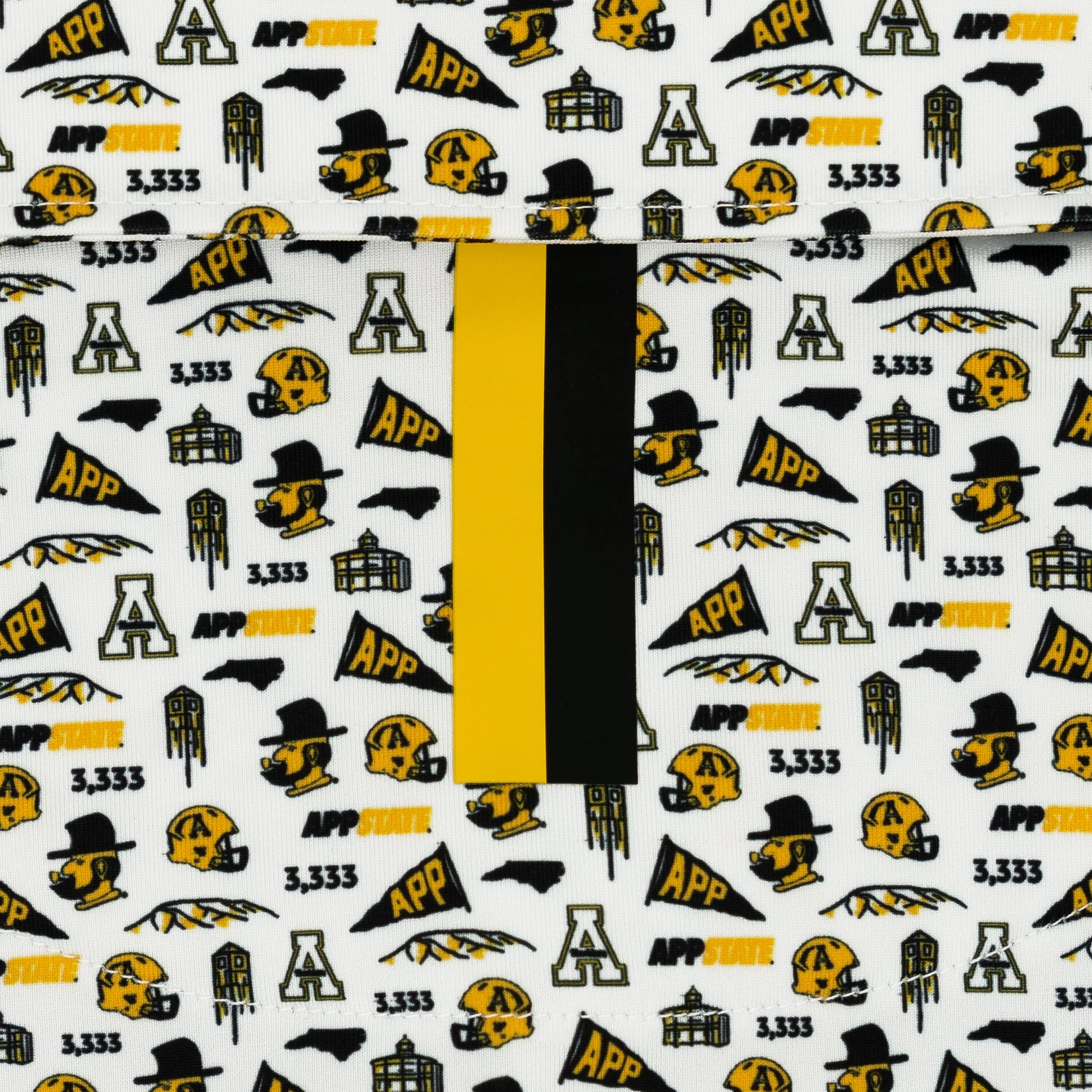 The App State Gameday | Collegiate Polo | The App State Gameday - White/Bright Yellow - Image 4
