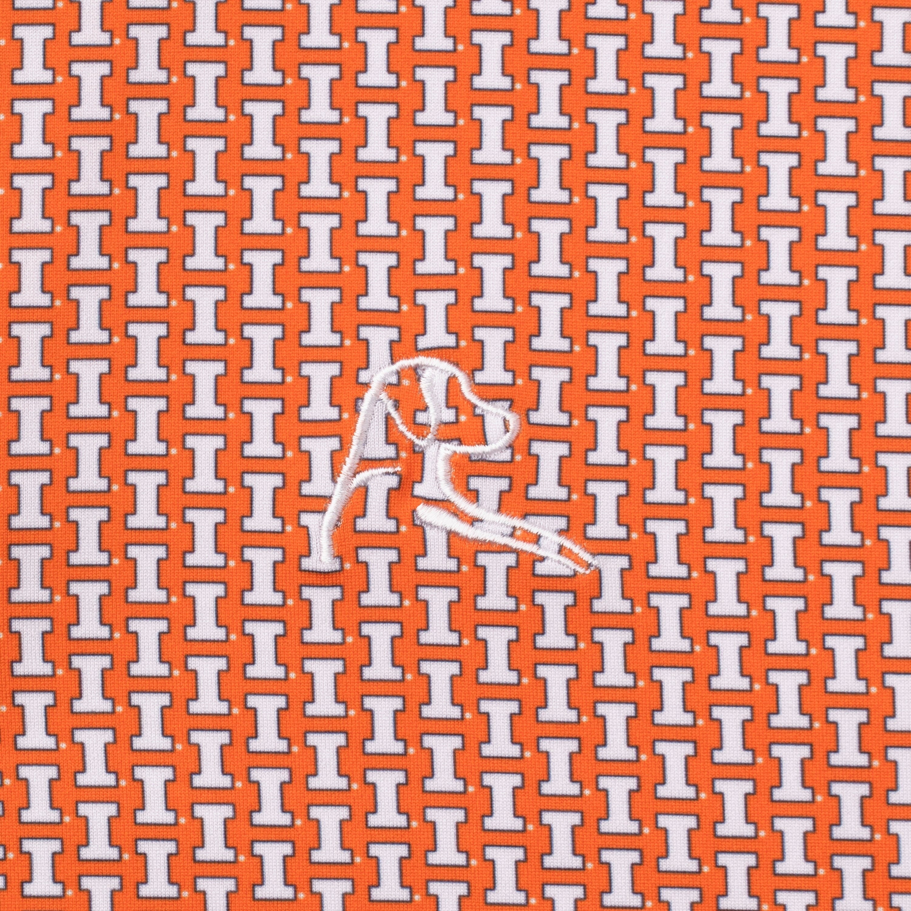 The Illinois Hail To The Orange | Collegiate Polo | The Illinois Hail To The Orange - Orange Burst/White - Image 3