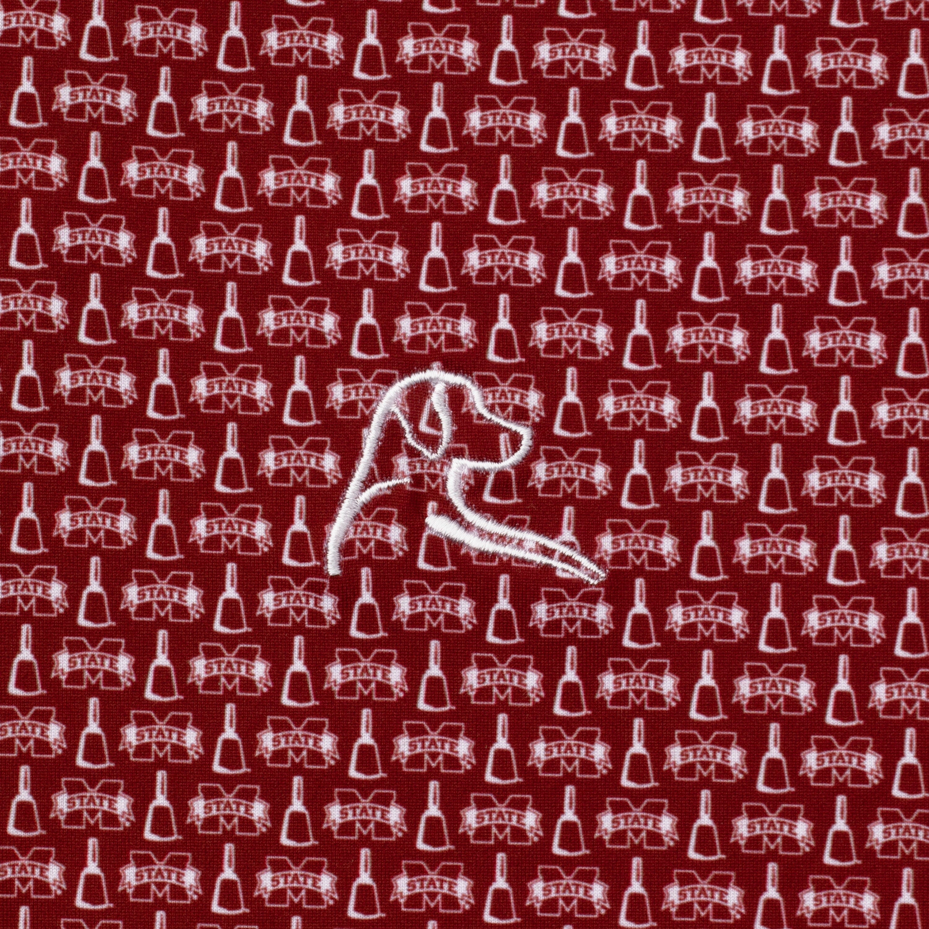 The Mississippi State Cowbell | Collegiate Polo | The Mississippi State Cowbell - Maroon/White - Image 3