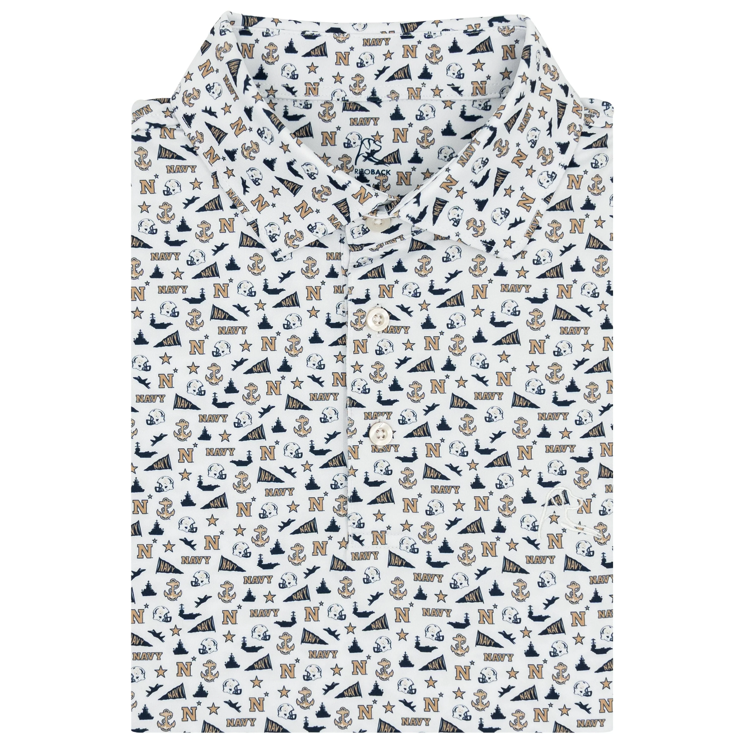 The Navy Gameday | Collegiate Polo | The Navy Gameday - White/Indigo Blue