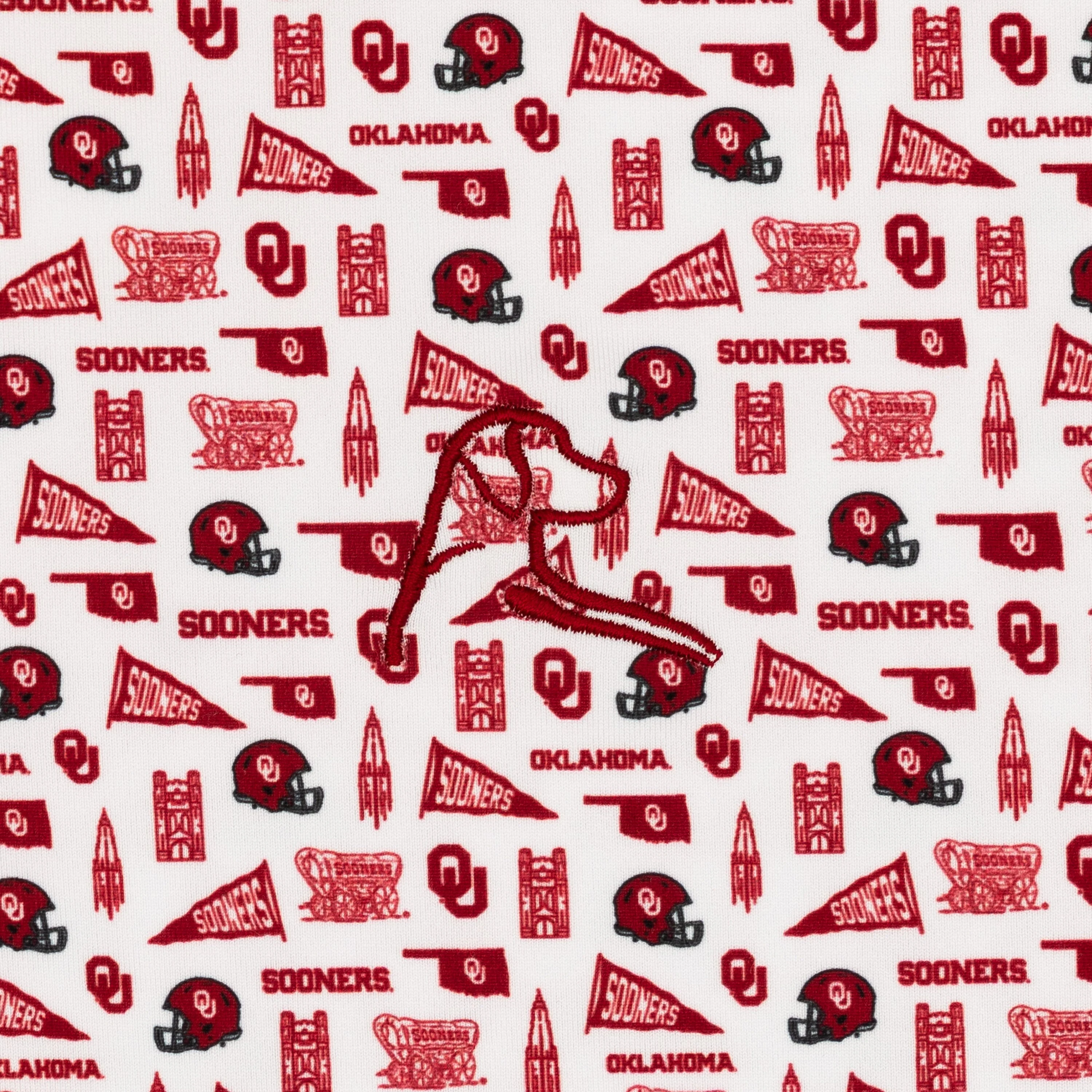 The Oklahoma Gameday | Collegiate Polo | The Oklahoma Gameday - White/Carmine Red - Image 3