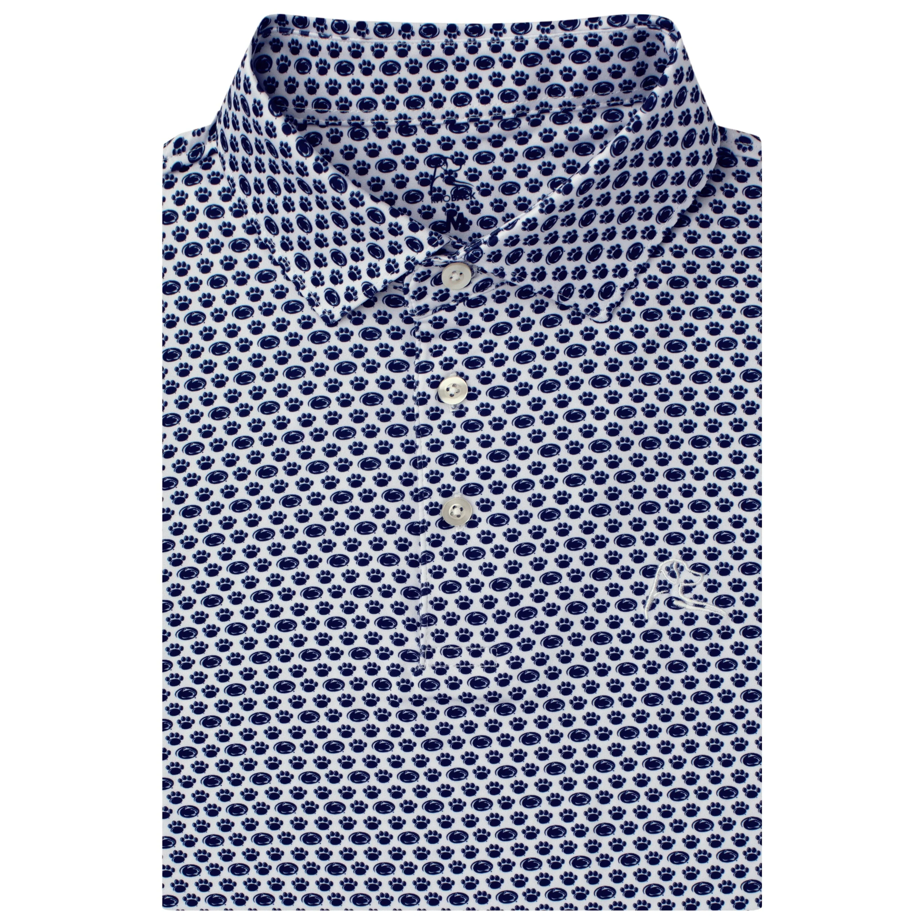 The Penn State Paw | Collegiate Polo | The Penn State Paw - White/Indigo Blue