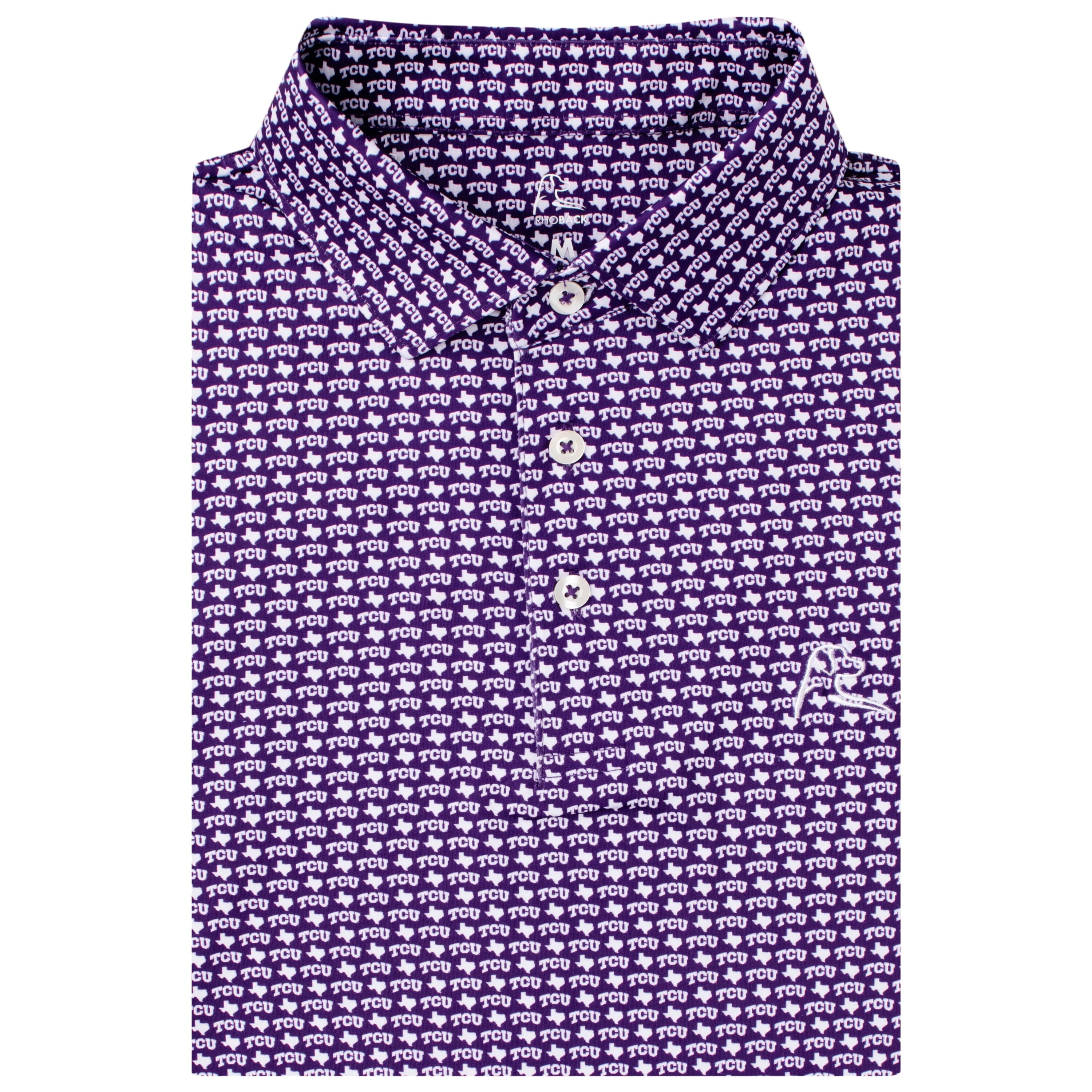The TCU Horned Frogs⢠| Collegiate Polo | The TCU Horned Frogs⢠- Plum Purple/White