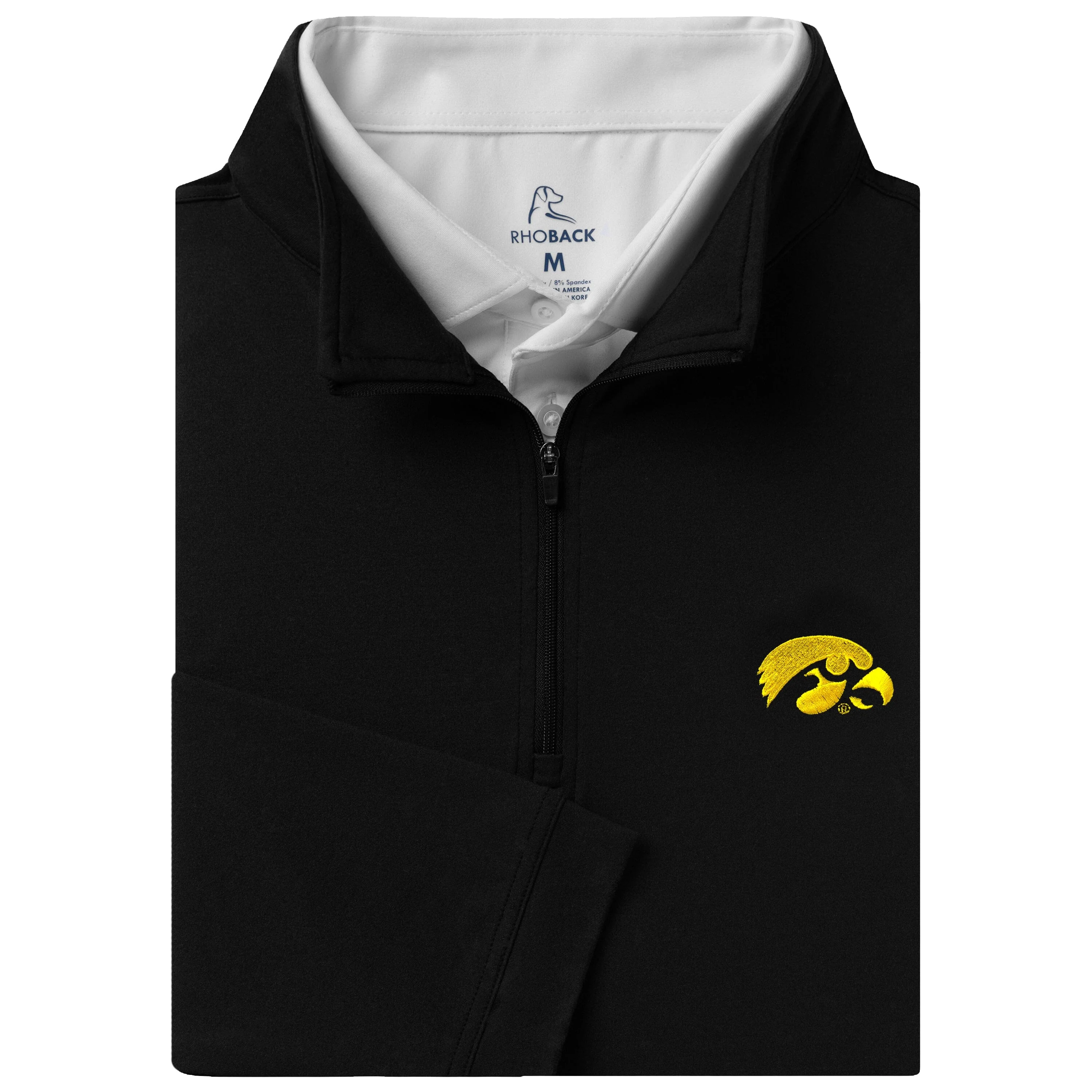 Solid Collegiate Q-Zip - Iowa | Solid - Black - Iowa - 1