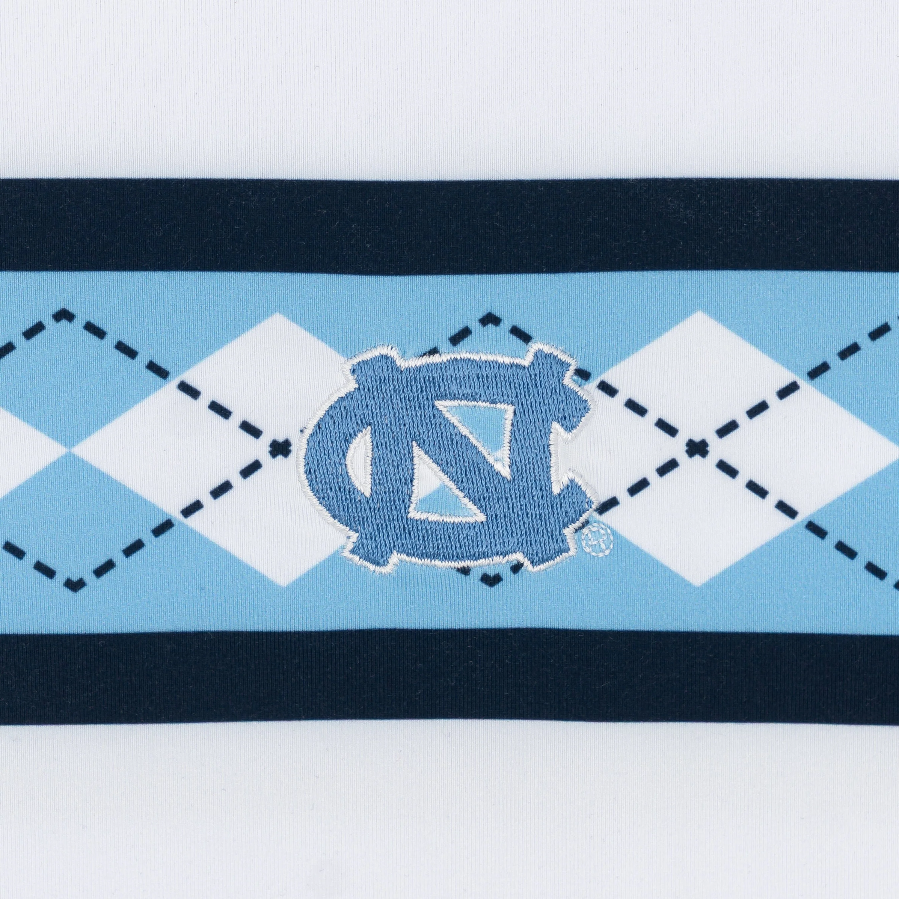 UNC Helmet Stripe Collegiate Q-Zip | The UNC Helmet Stripe - White/Powder Blue - Image 3