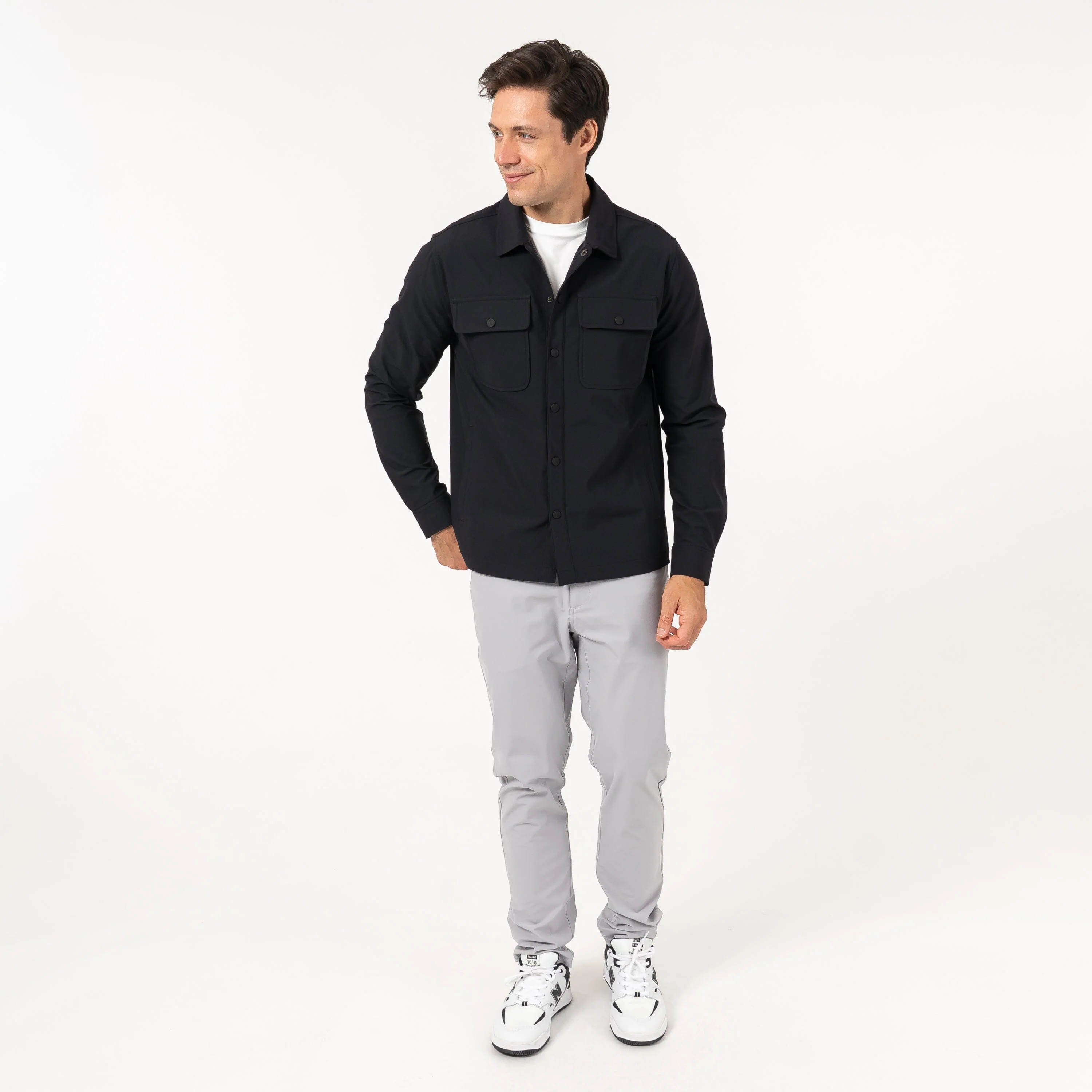 Delta Shirt Jacket | Solid - Midnight Black - Image 7