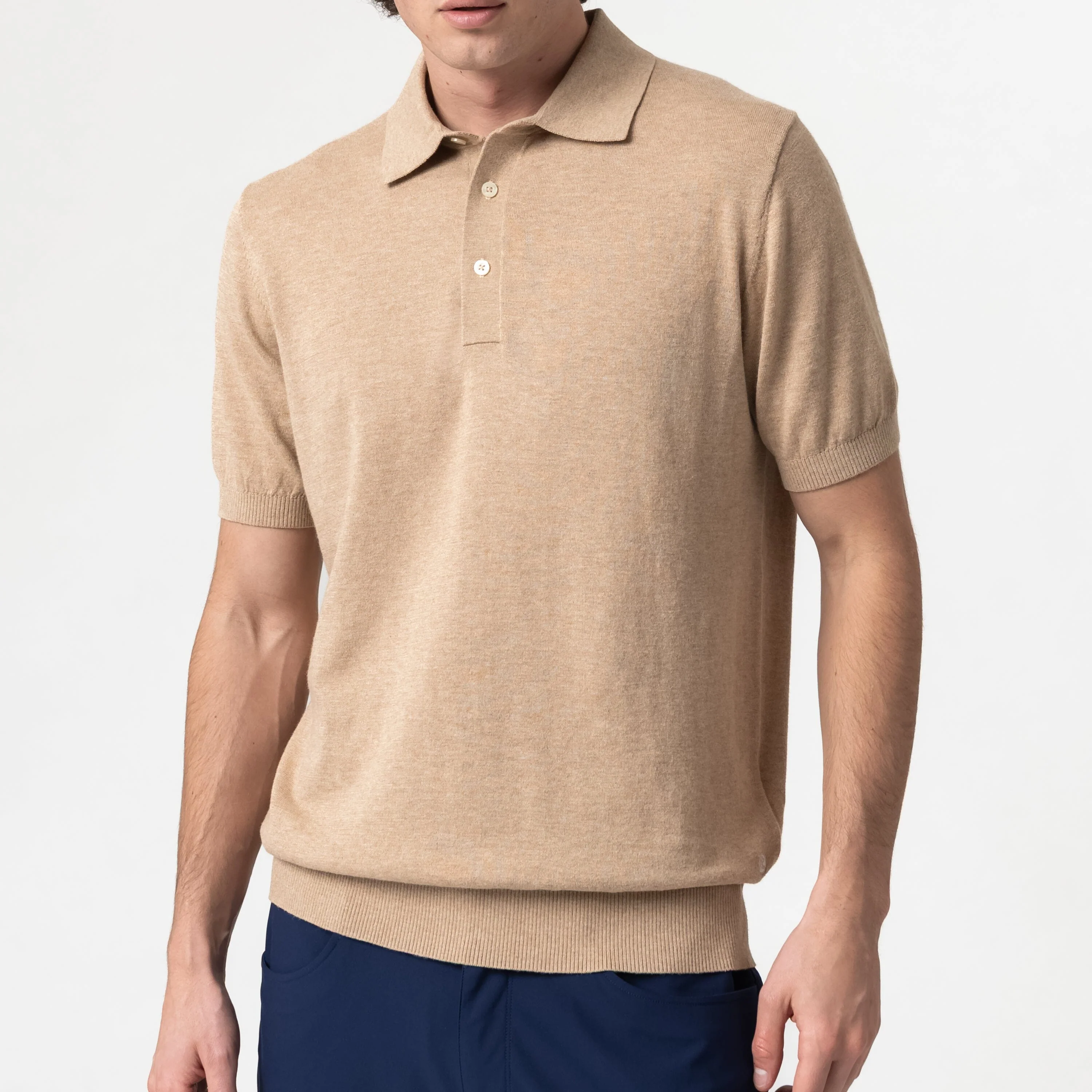 Harbor Stretch Sweater Polo | Heather - Driftwood/Driftwood