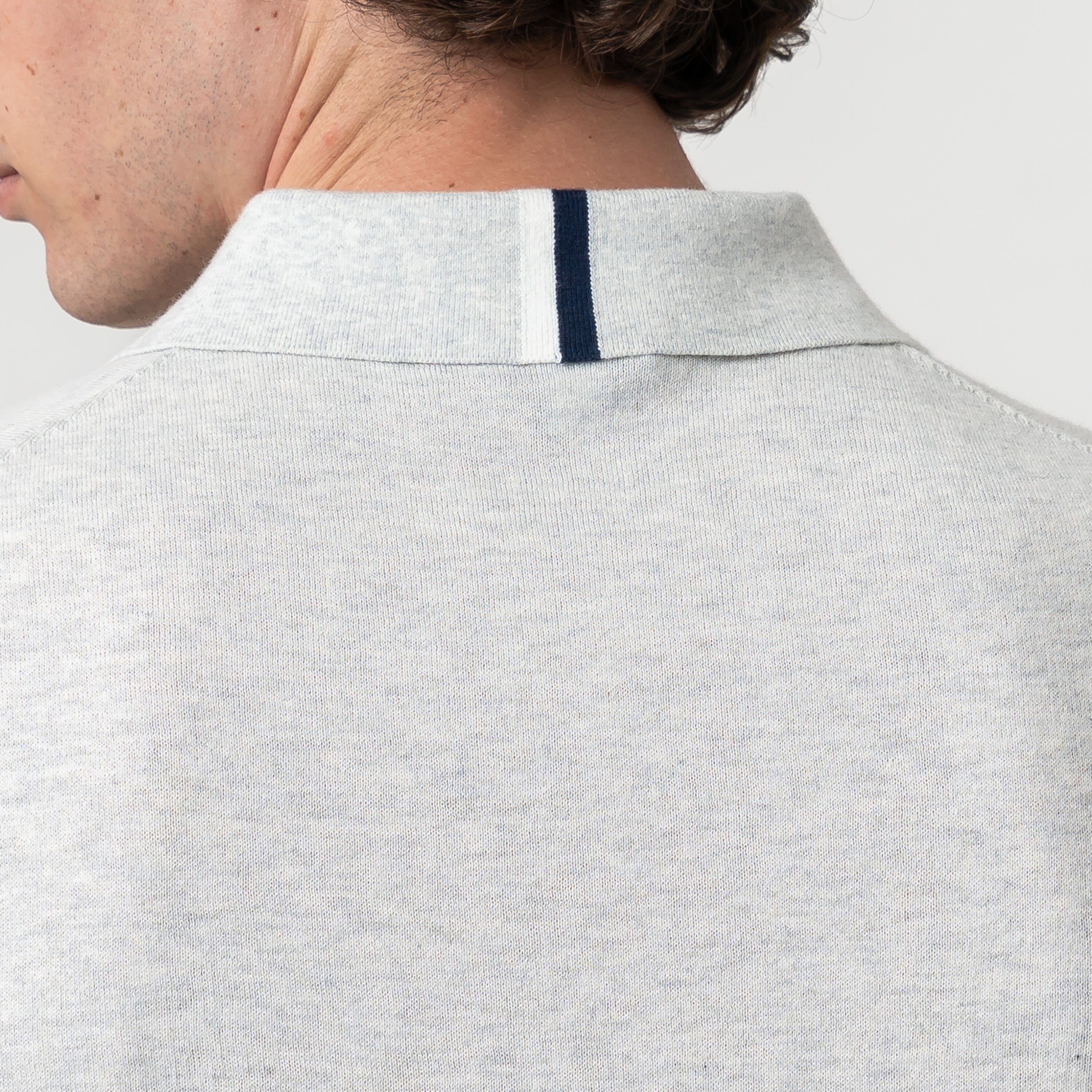 Harbor Stretch Sweater Polo | Heather - Stainless Steel/White - Image 4