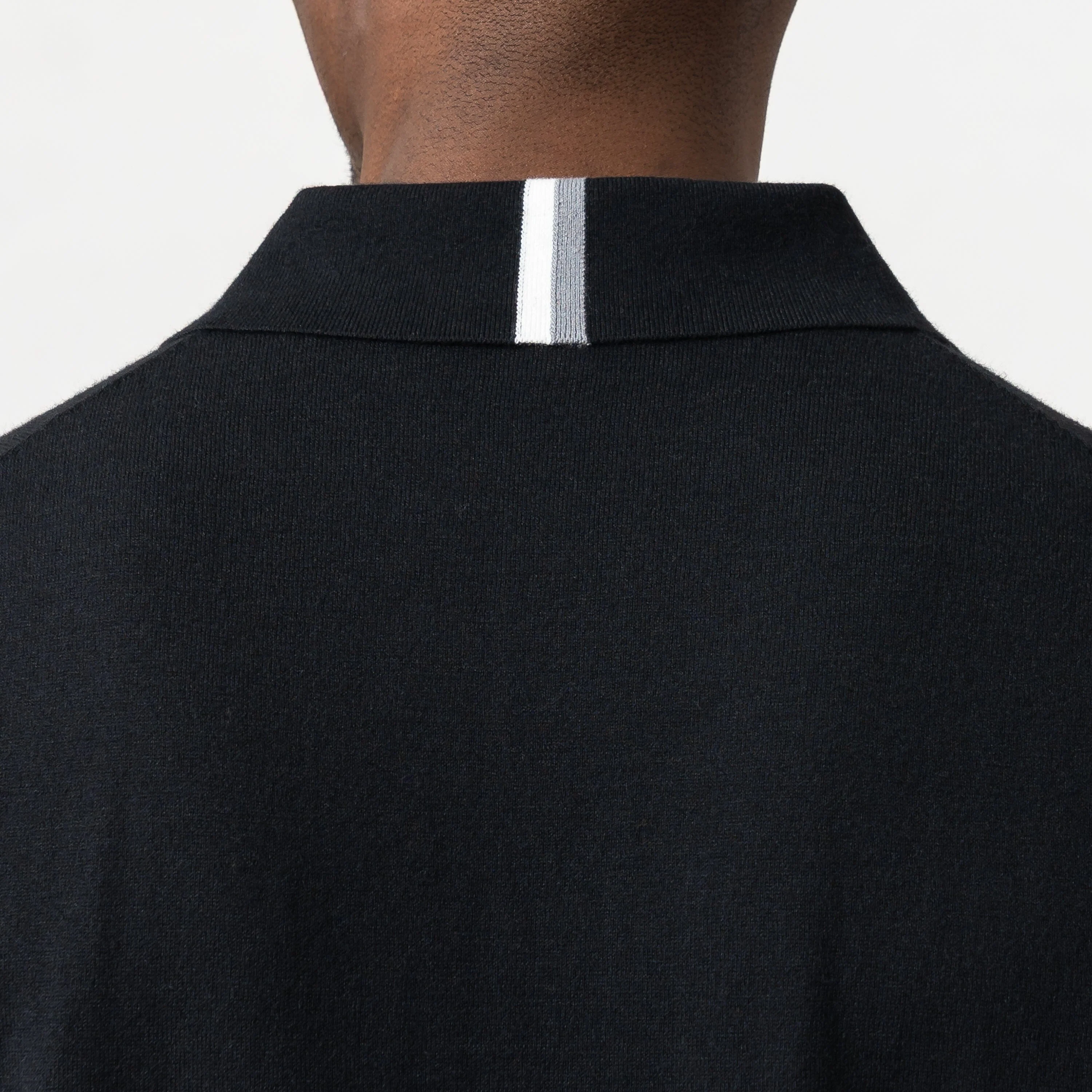 Harbor Stretch Sweater Polo | Solid - Midnight Black - Image 3