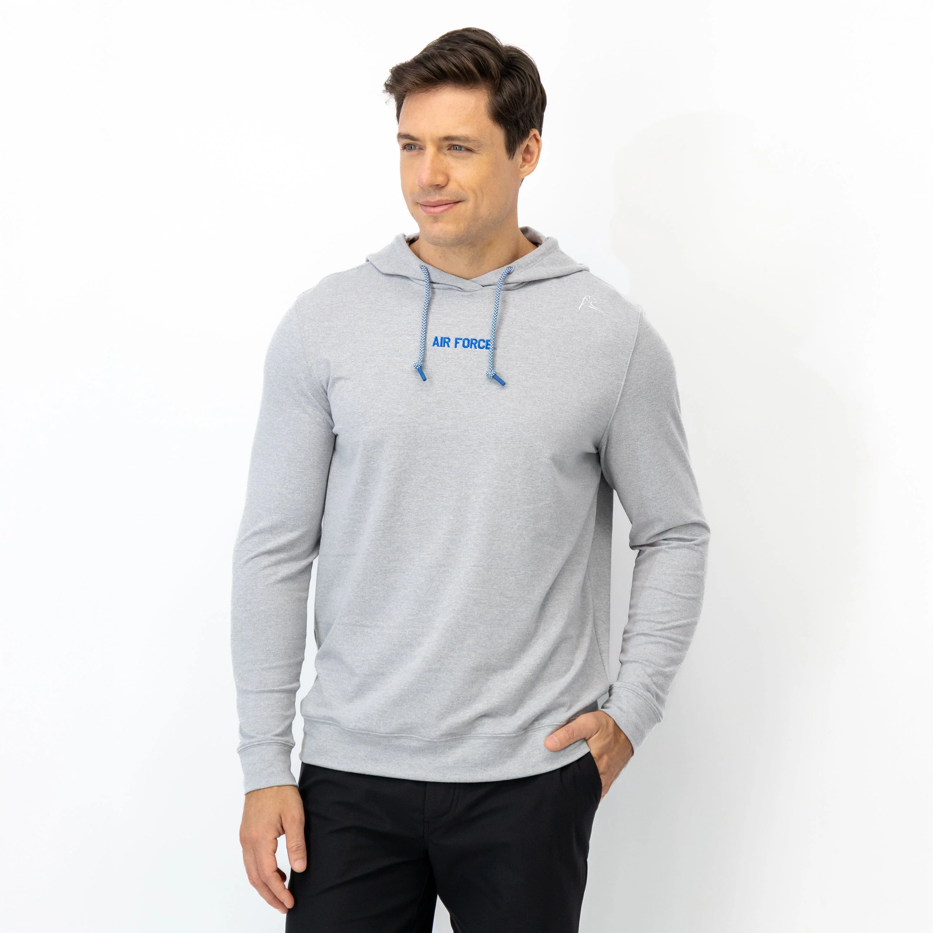 Hesi Collegiate Hoodie - Air Force | Heather - Stainless Steel/White - Air Force - 1 - Image 4