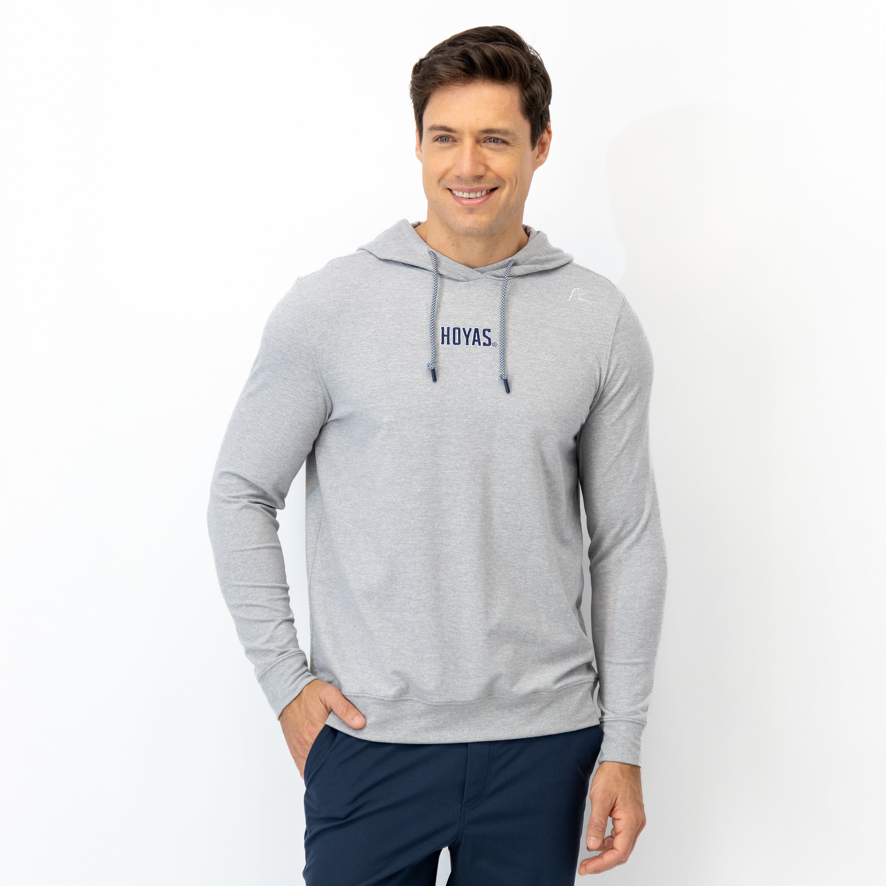 Hesi Collegiate Hoodie - Georgetown | Heather - Stainless Steel/White - Georgetown - 1 - Image 4