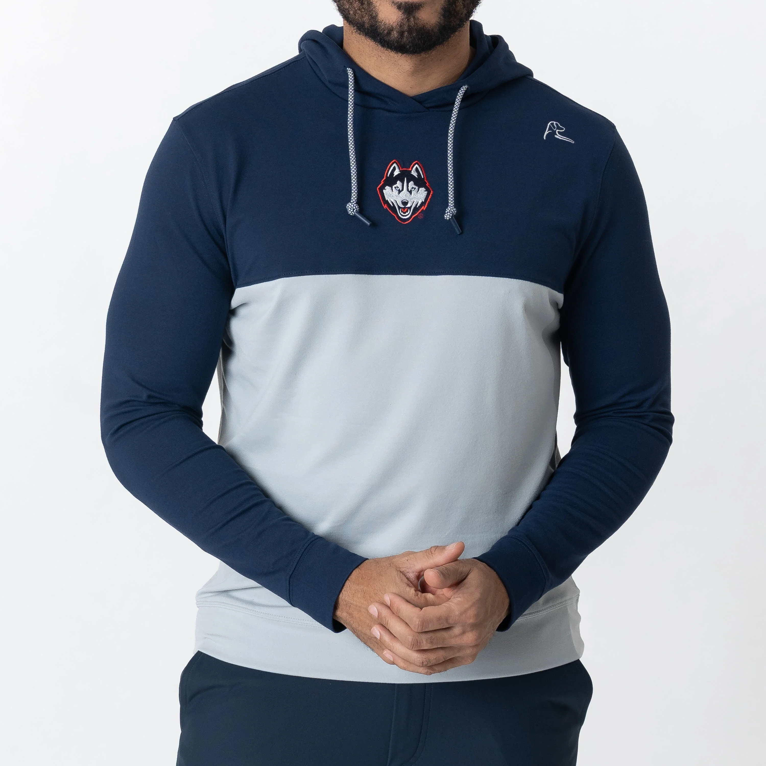 Hesi Collegiate Hoodie - UConn | Colorblock - Indigo Blue/Moon Grey - UConn - 1