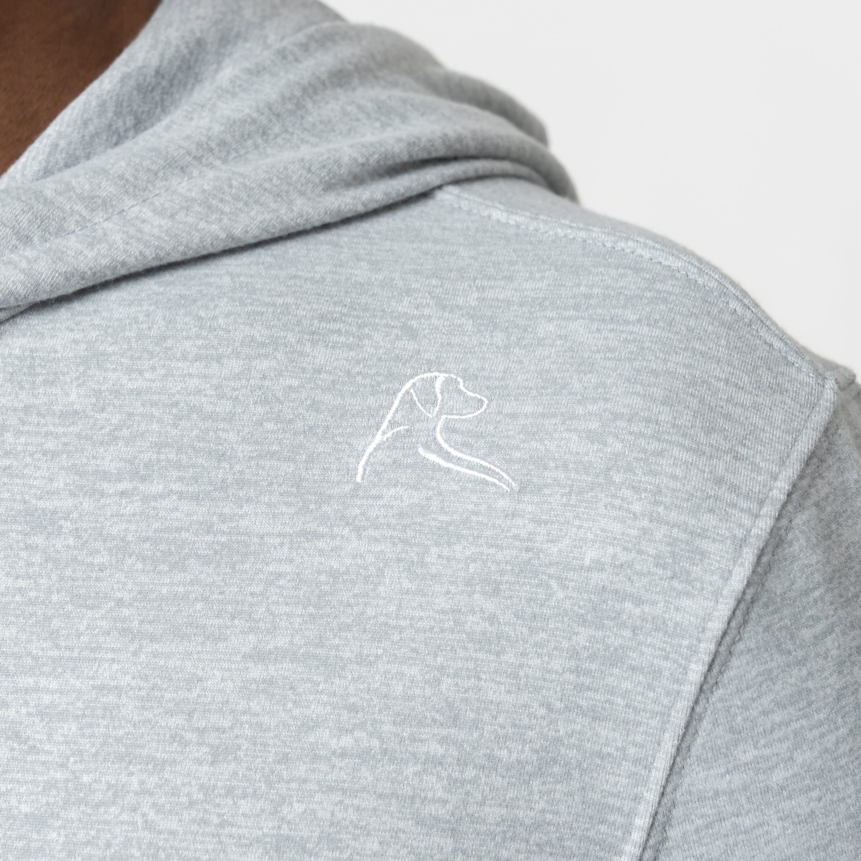 Hesi Performance Hoodie | Heather - Stainless Steel/White - Image 4