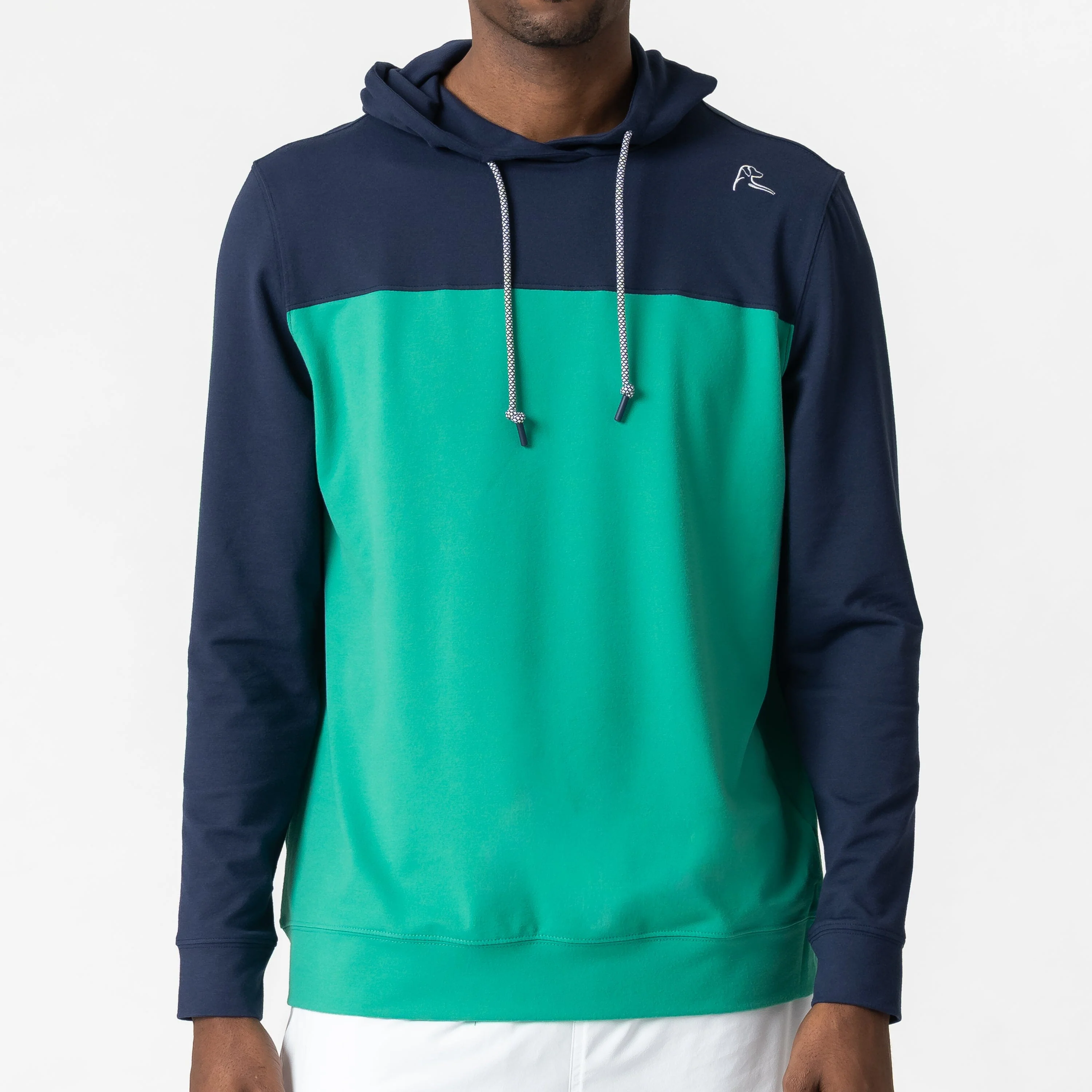 Hesi Performance Hoodie | Colorblock - Fleet Navy/Lily Pad Green