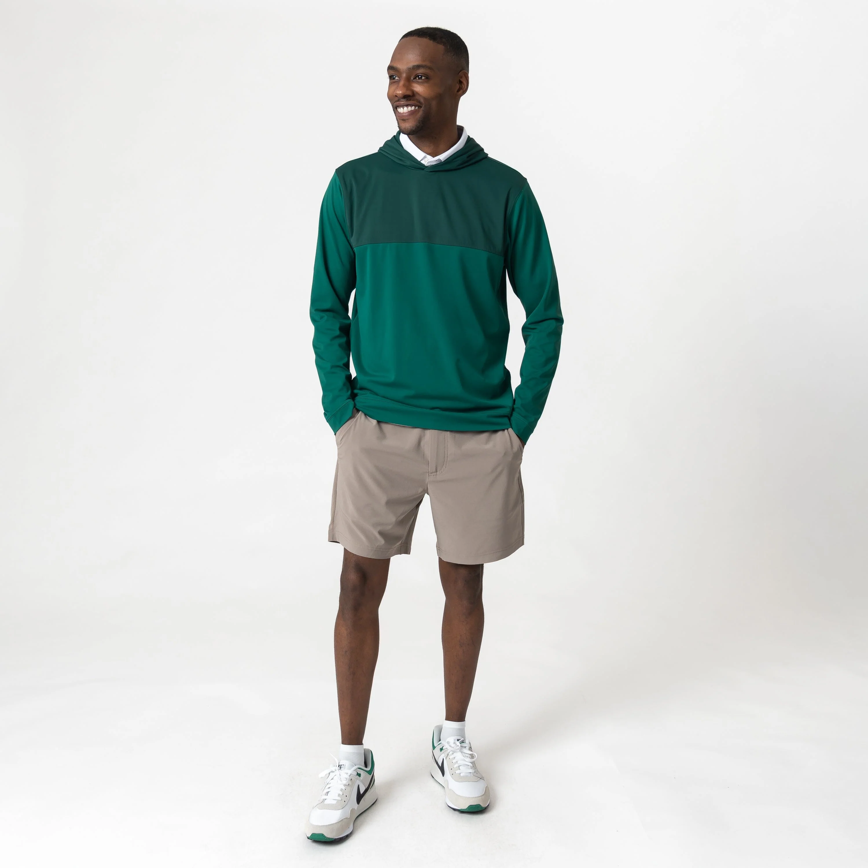 Highlands Performance Hoodie | Colorblock - Ponderosa Green/Fairway Green - Image 5