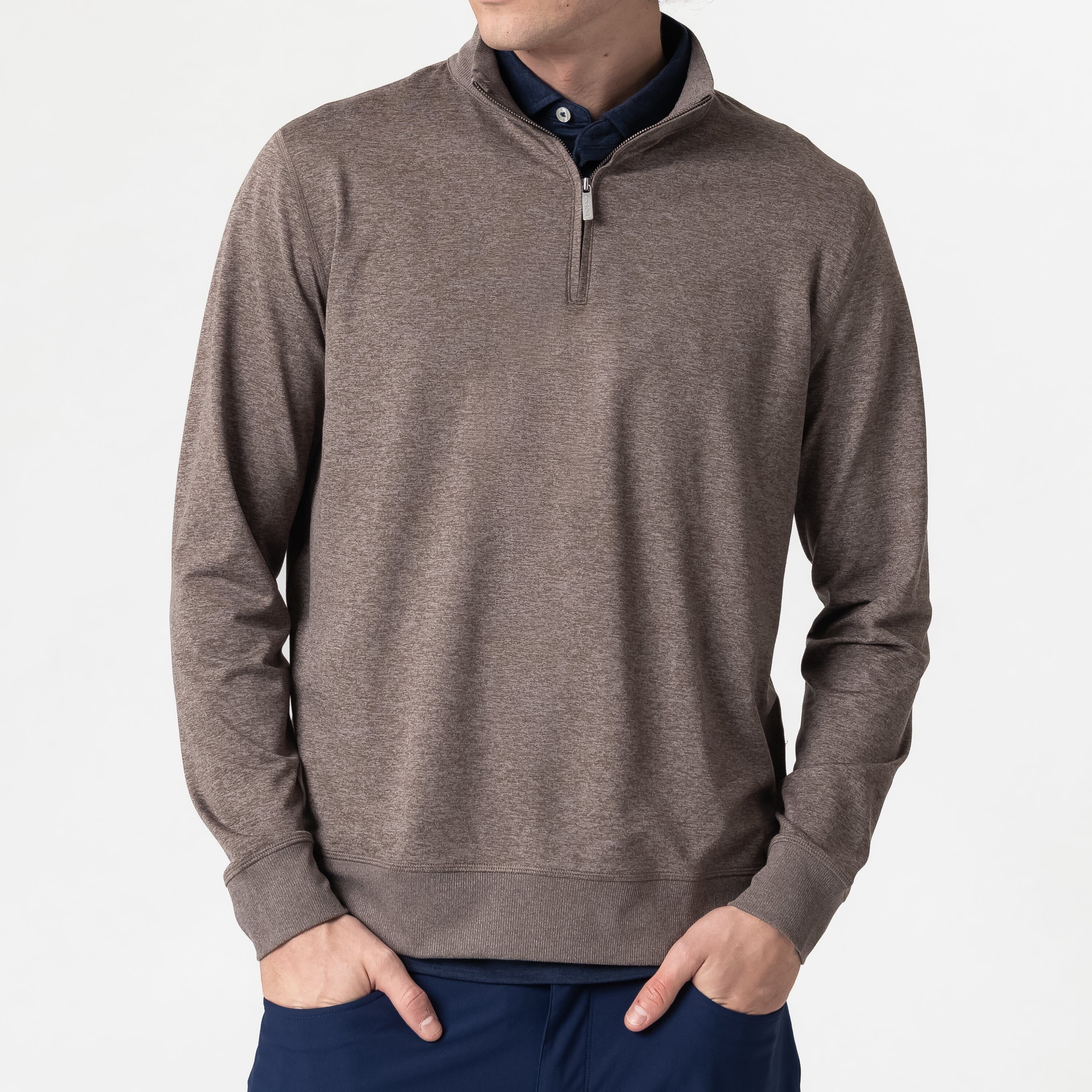 Pace Q-Zip Pullover | Heather - Greyhawk/Dark Taupe - Image 2