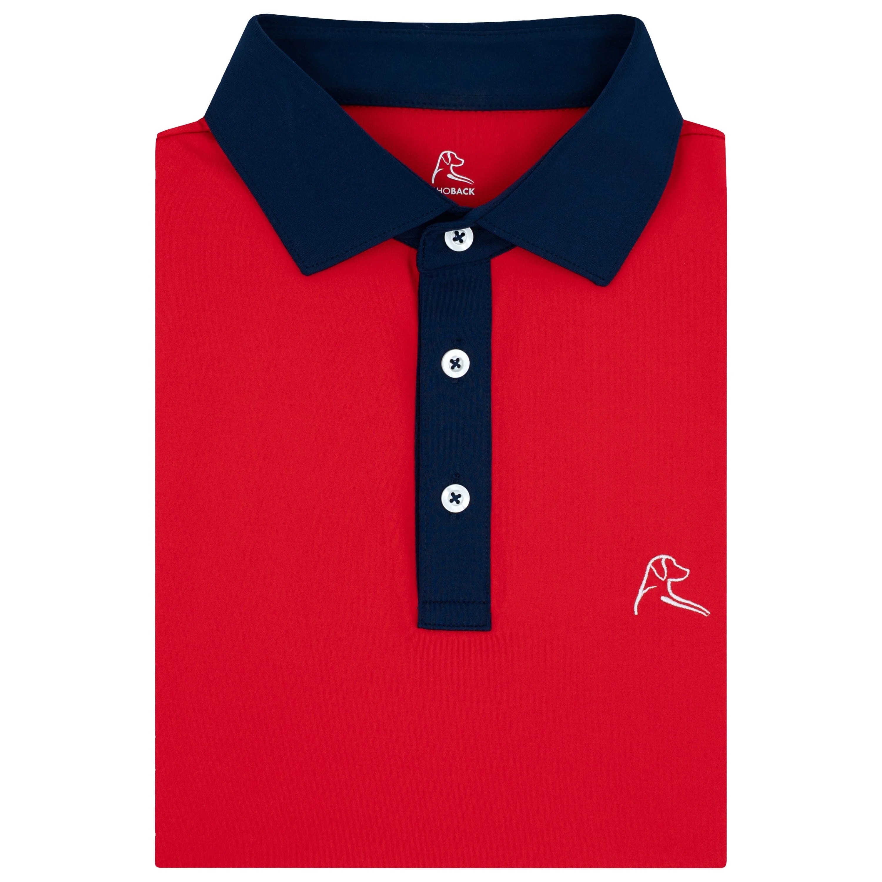 Solid - USA | Performance Polo | Solid - Classic Red/Fleet Navy - USA