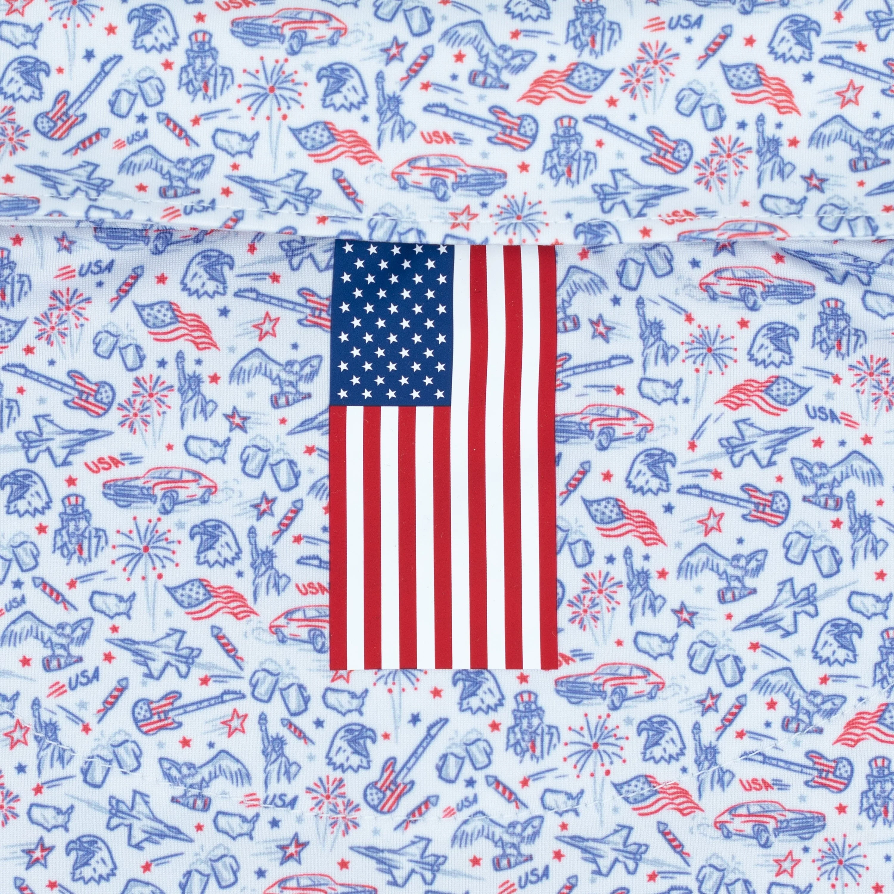 The All-American | Performance Polo | The All-American - White/Bunker Blue - USA - Image 4