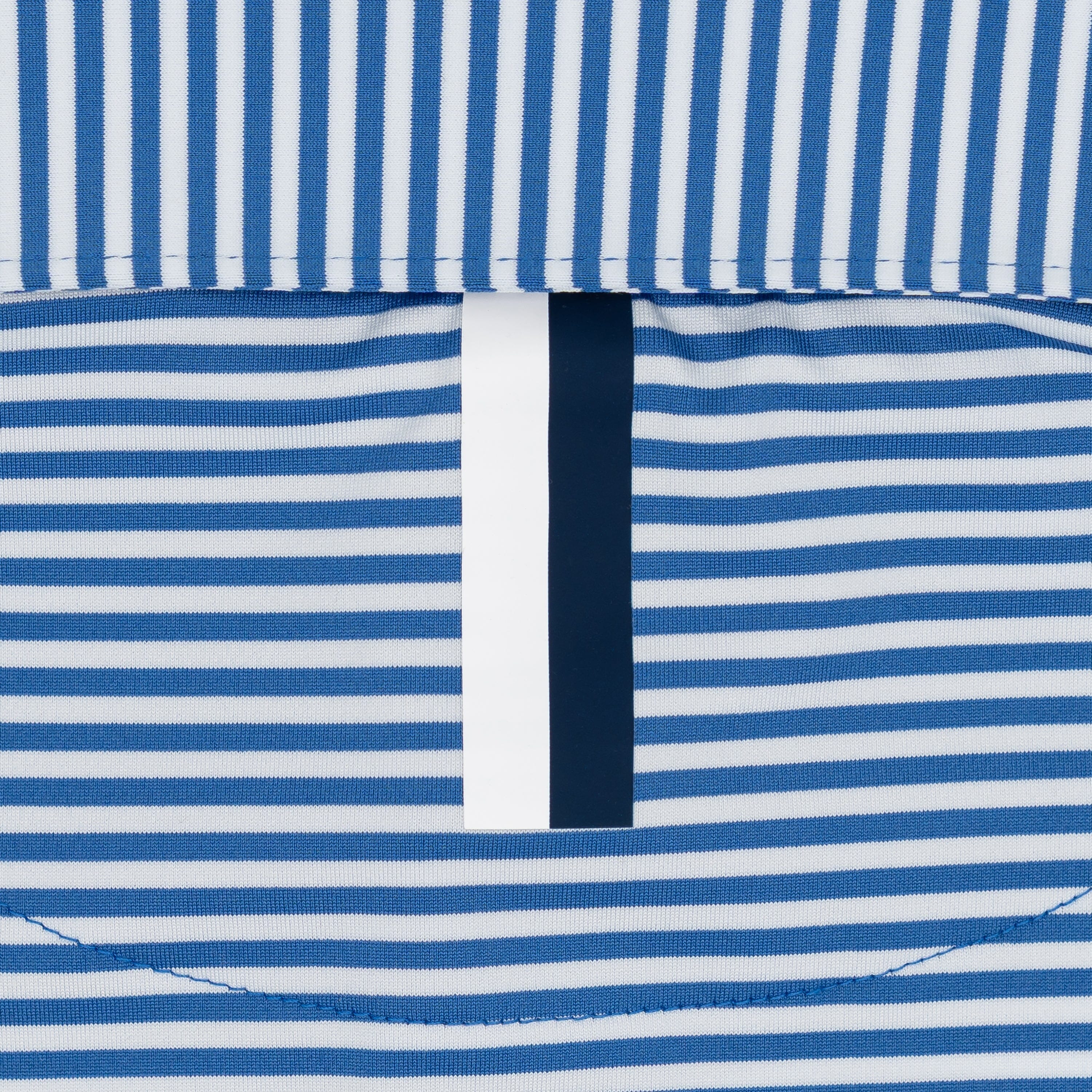 The Birdie Stripe | Performance Polo | The Birdie Stripe - Short Stop Blue/White - USA FLAG 3 - Image 3