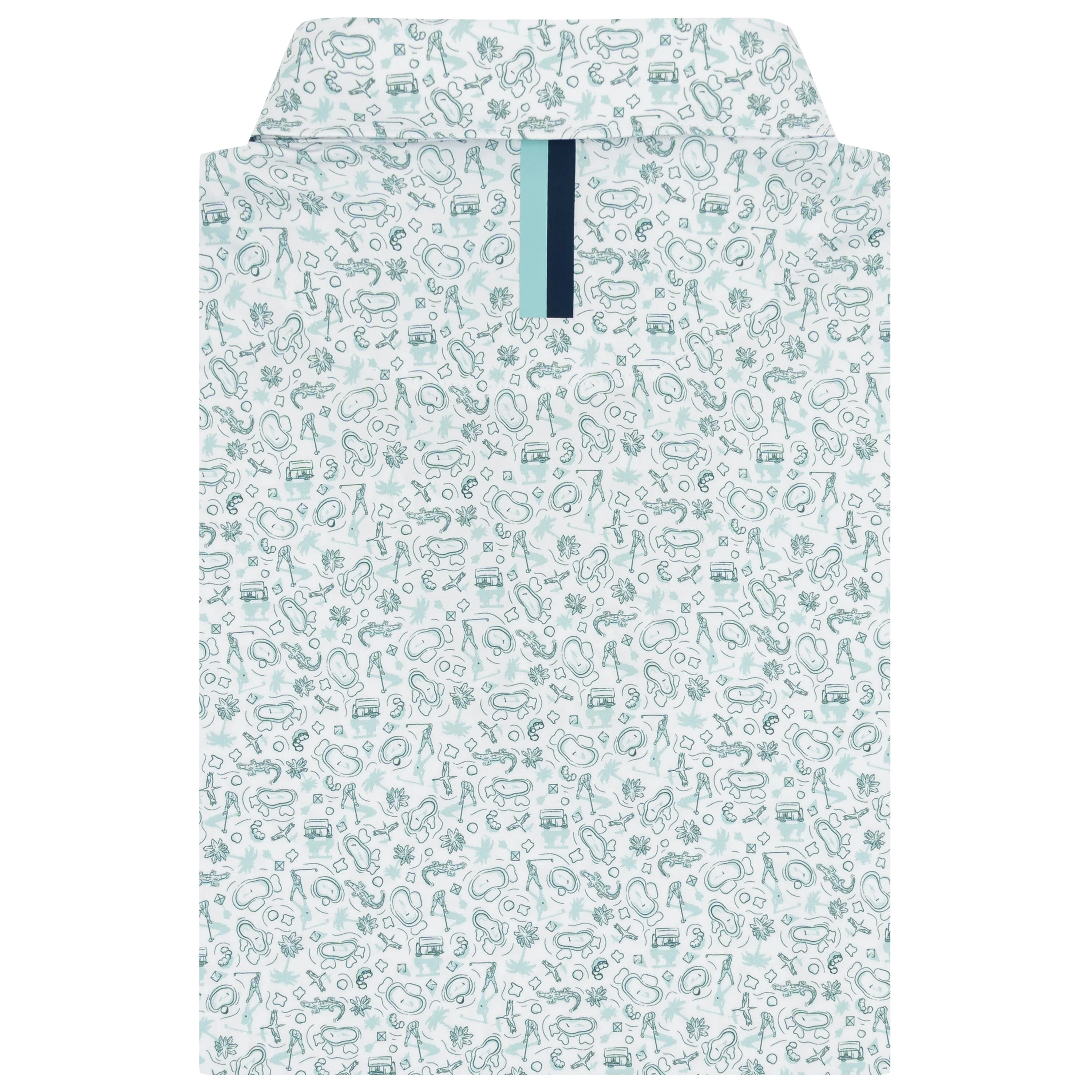 The Bird's Eye | Performance Polo | The Bird's Eye - White/Antigua Green - Image 2