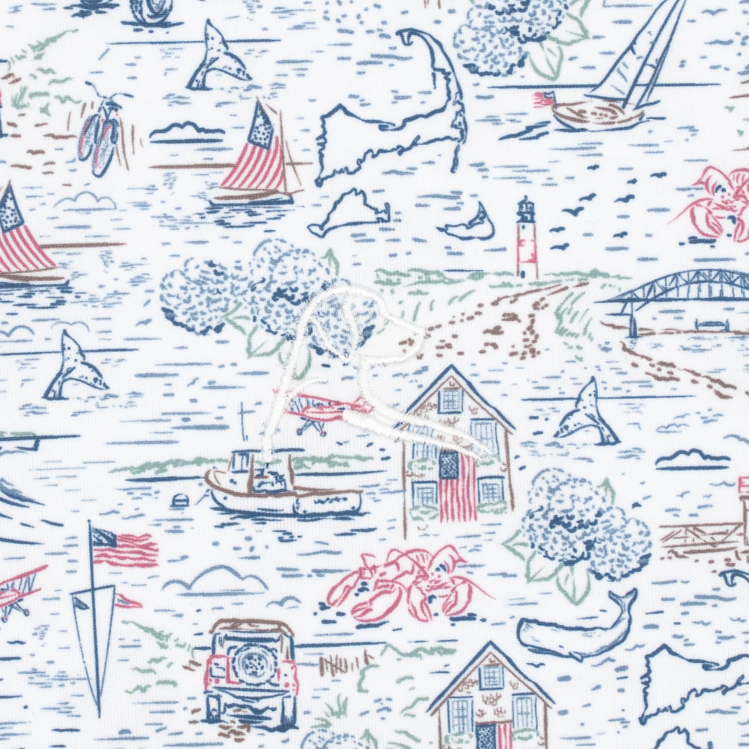 The Cape And Islands | Performance Polo | The Cape And Islands - White/Coastal Blue - Image 3
