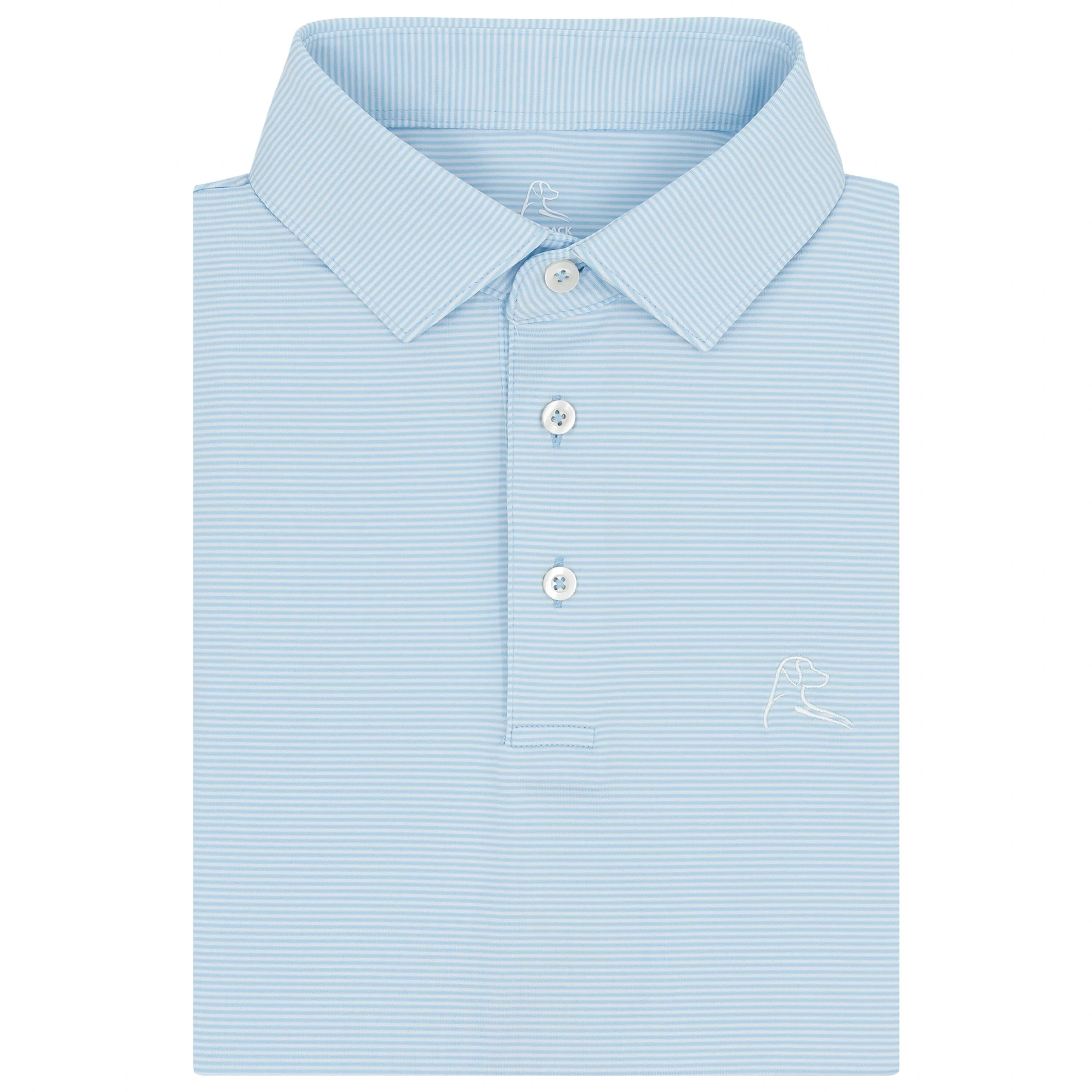 The Crispy Stripe | Performance Polo | The Crispy Stripe - Zenith Blue/White