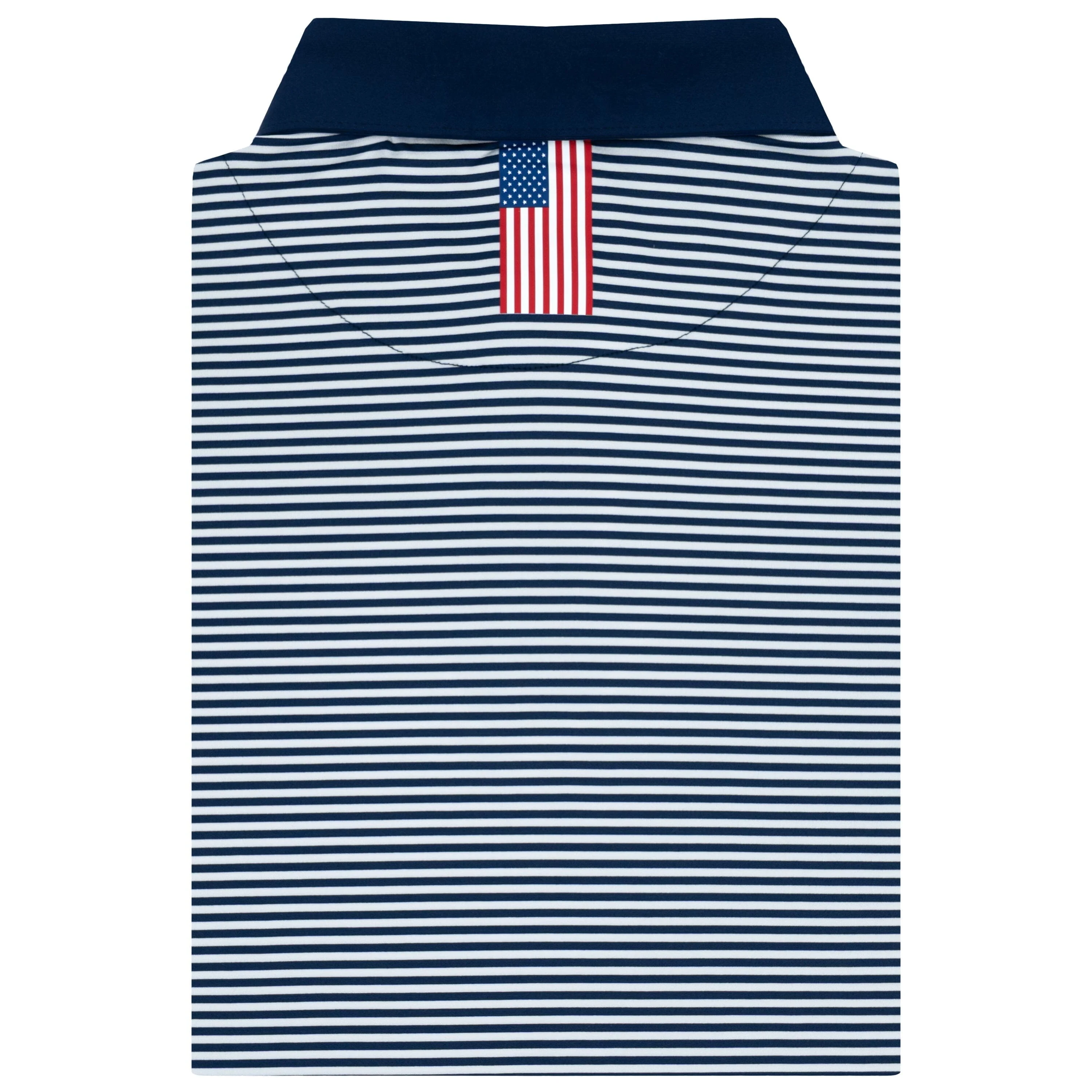 The Eagle Stripe | Performance Polo | The Eagle Stripe - Fleet Navy/White - Fleet Navy/USA - AM250 1 - Image 2