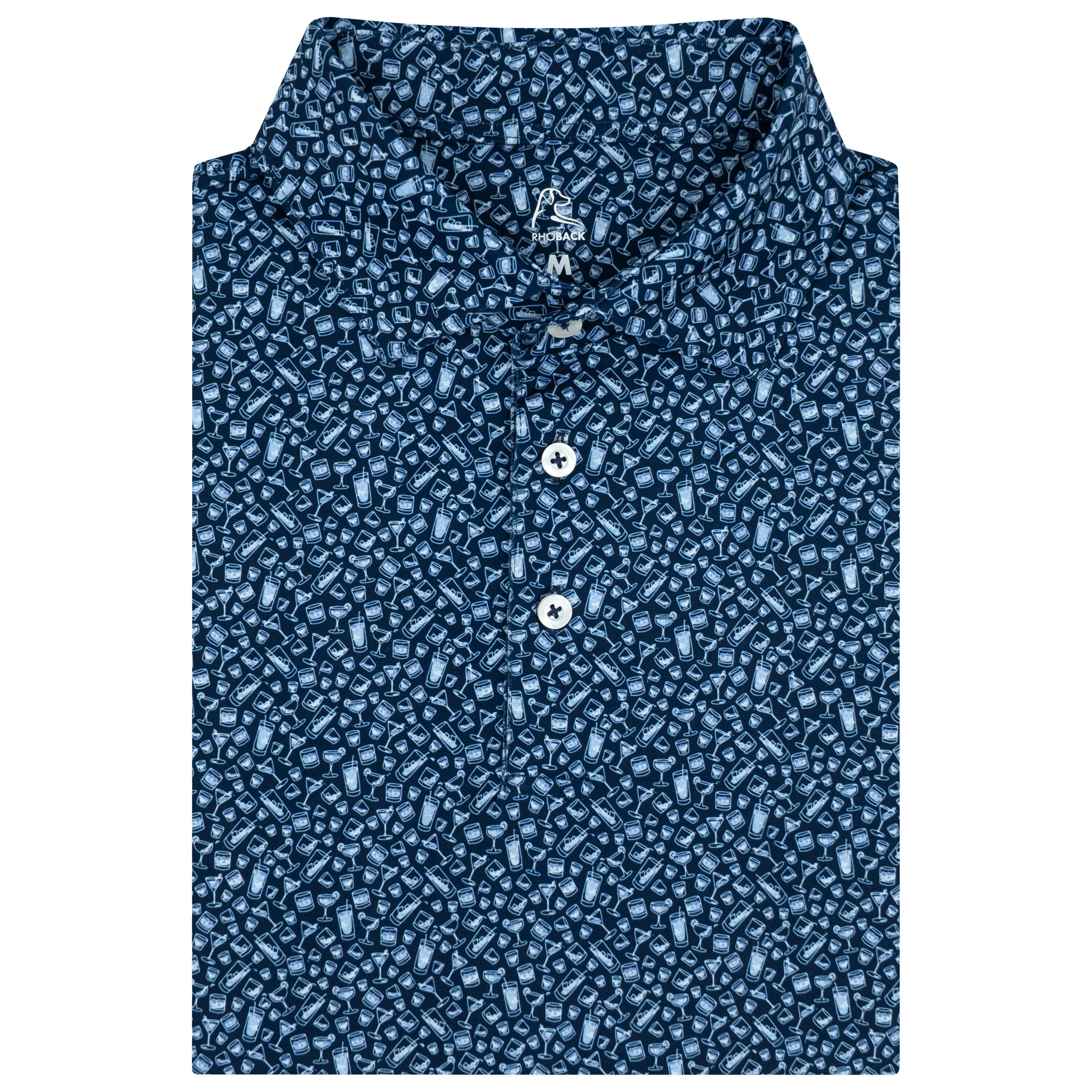 The Heavy Pour | Performance Polo | The Heavy Pour - Fleet Navy/White
