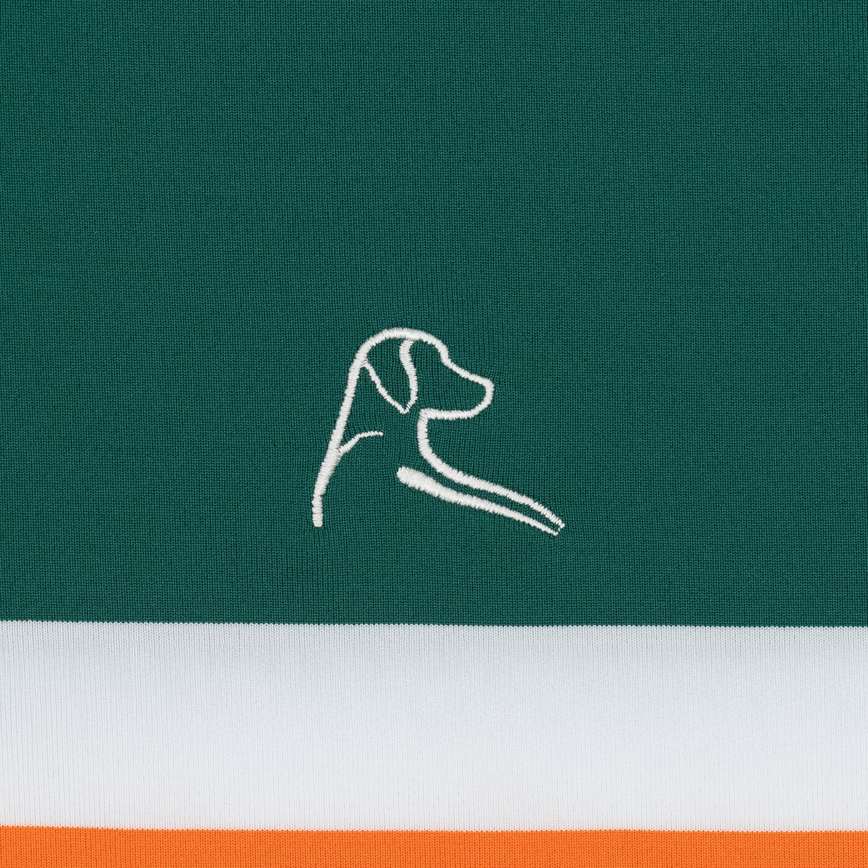 The Highland Block | Performance Polo | The Highland Block - White/Fairway Green/Bright Orange - Image 3