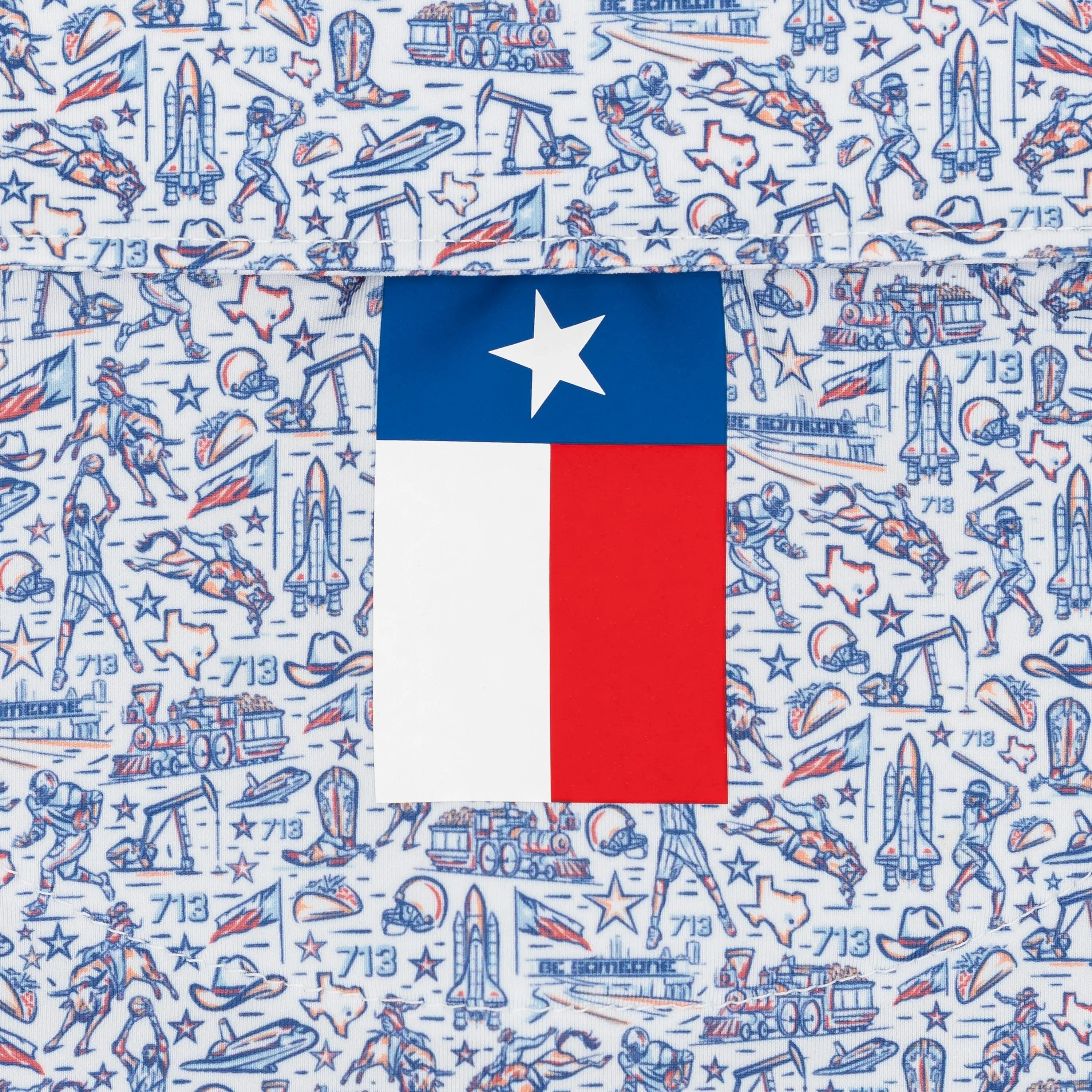 The Houston | Performance Polo | The Houston - White/Deep Blue - TX - Image 4