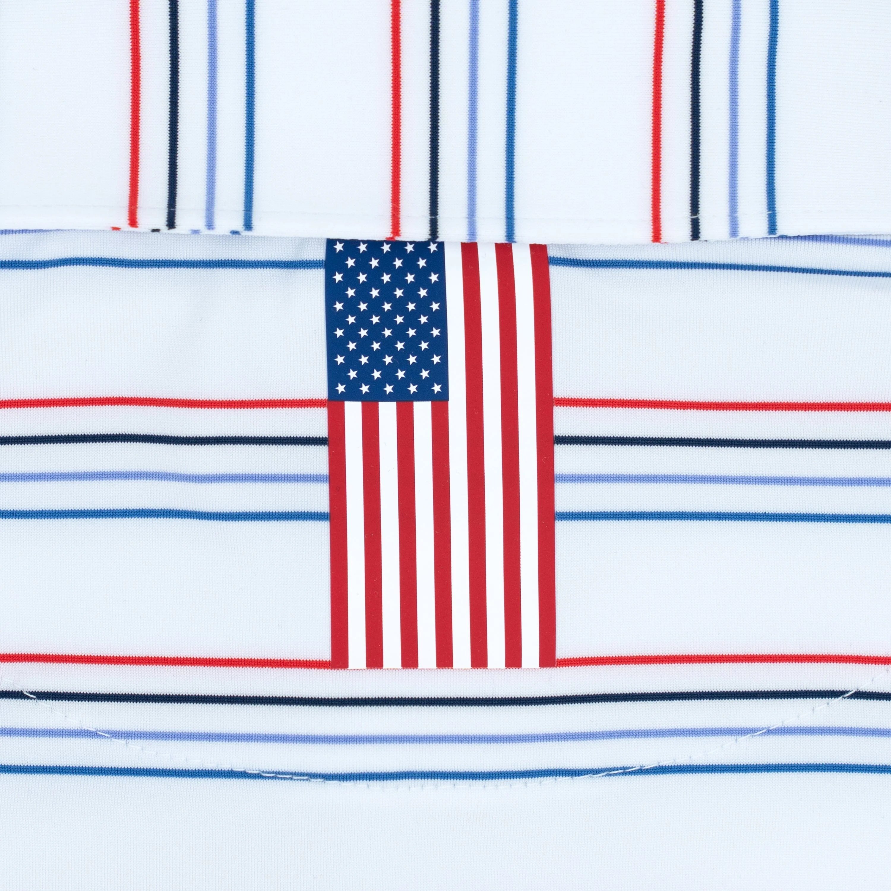 The Ivy Stripe | Performance Polo | The Ivy Stripe - White/Short Stop Blue - USA - Image 3