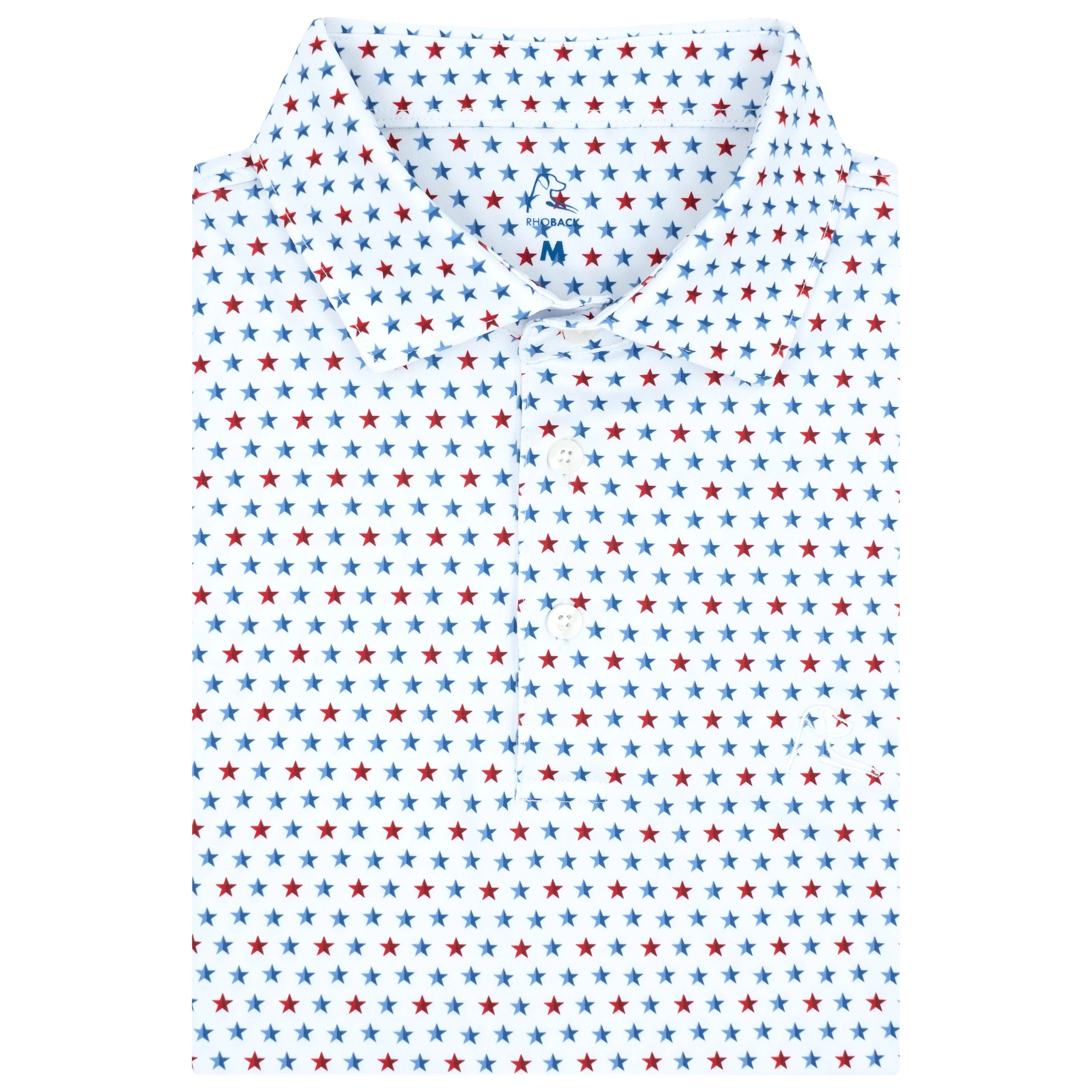 The Liberty Stars | Performance Polo | The Liberty Stars - White/Short Stop Blue - USA