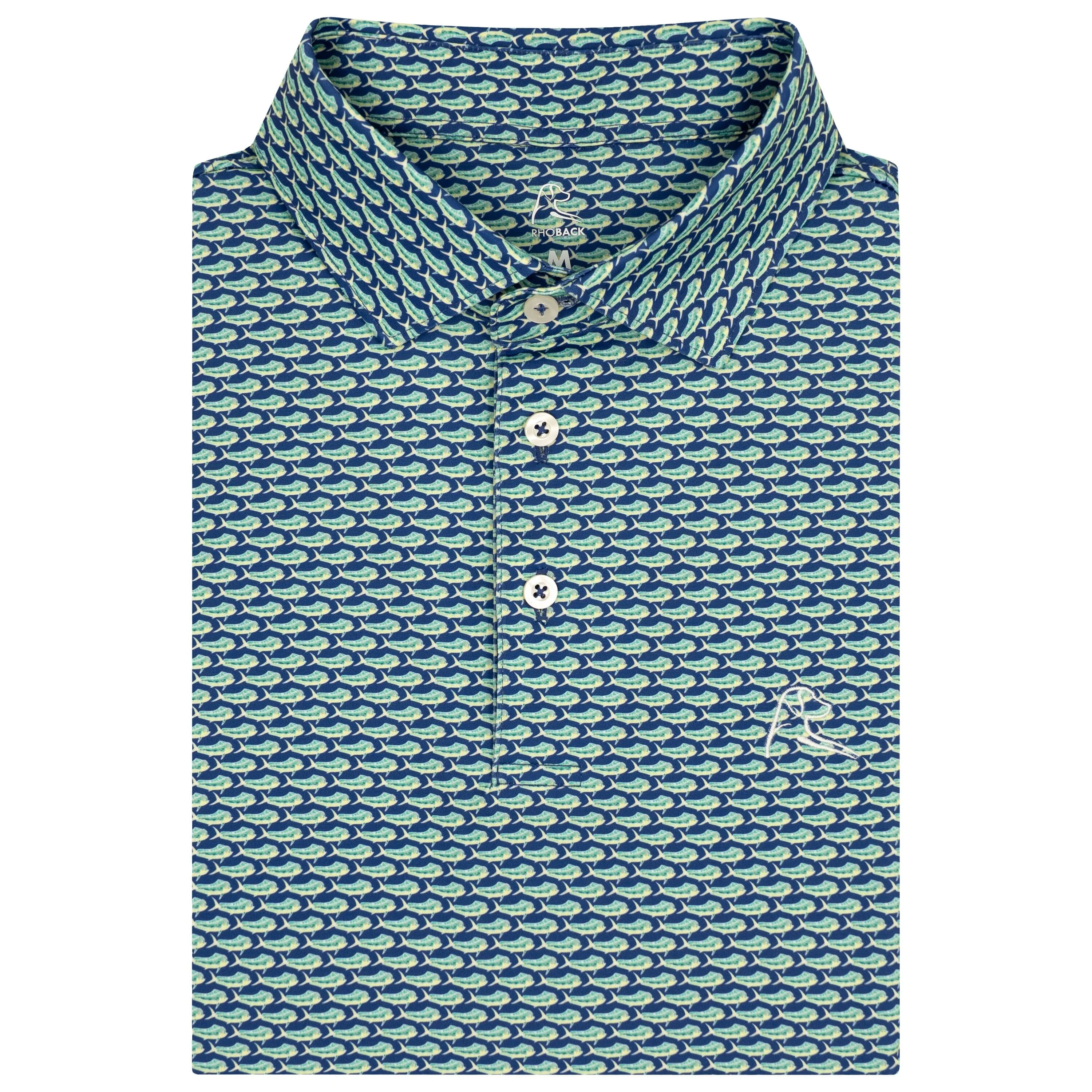 The Mini Mahi | Performance Polo | The Mini Mahi - Bunker Blue/Bright Jade