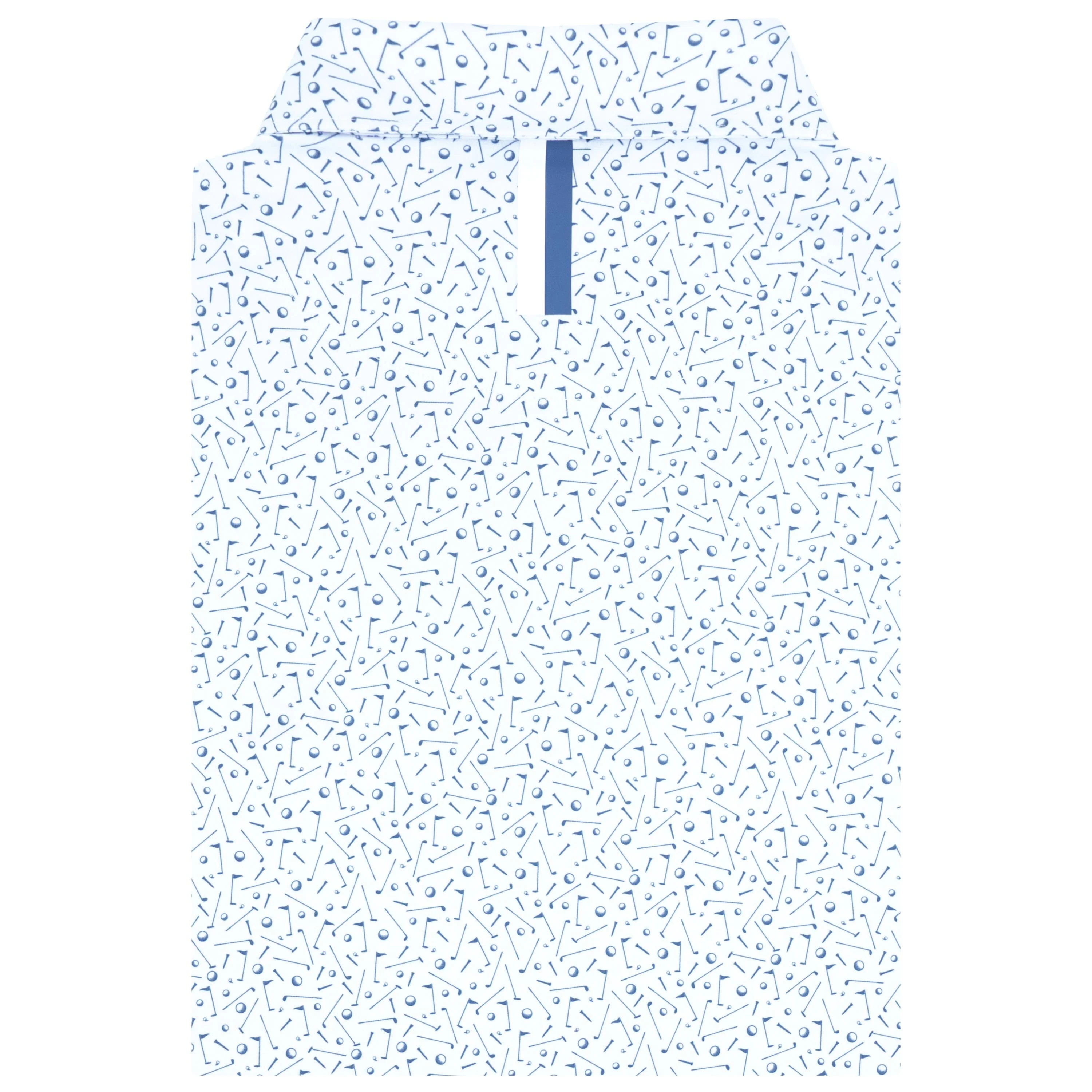 The Mulligan | Performance Polo | The Mulligan - White/Coastal Blue - Image 2