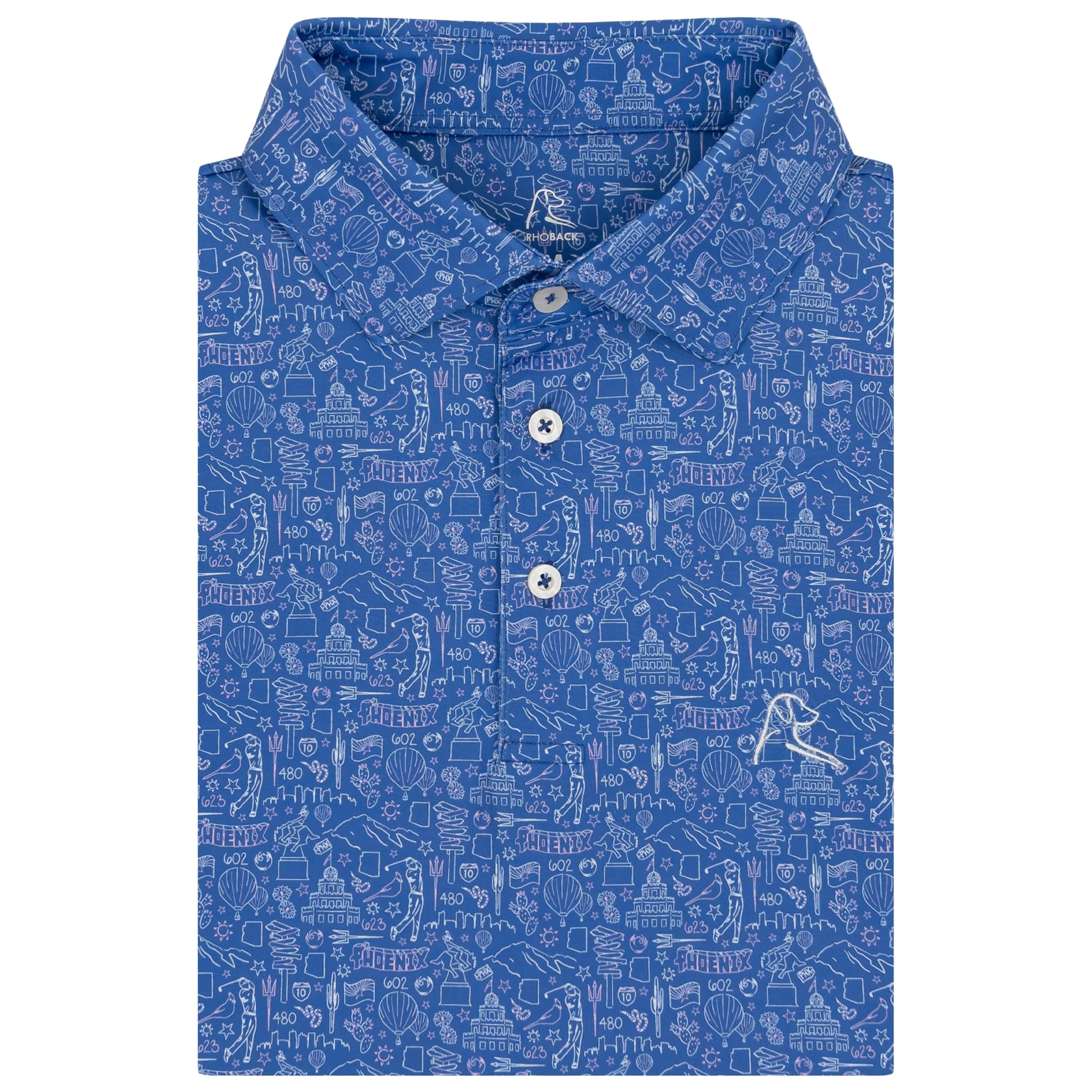 The PHX | Performance Polo | The PHX - Bunker Blue/White - AZ