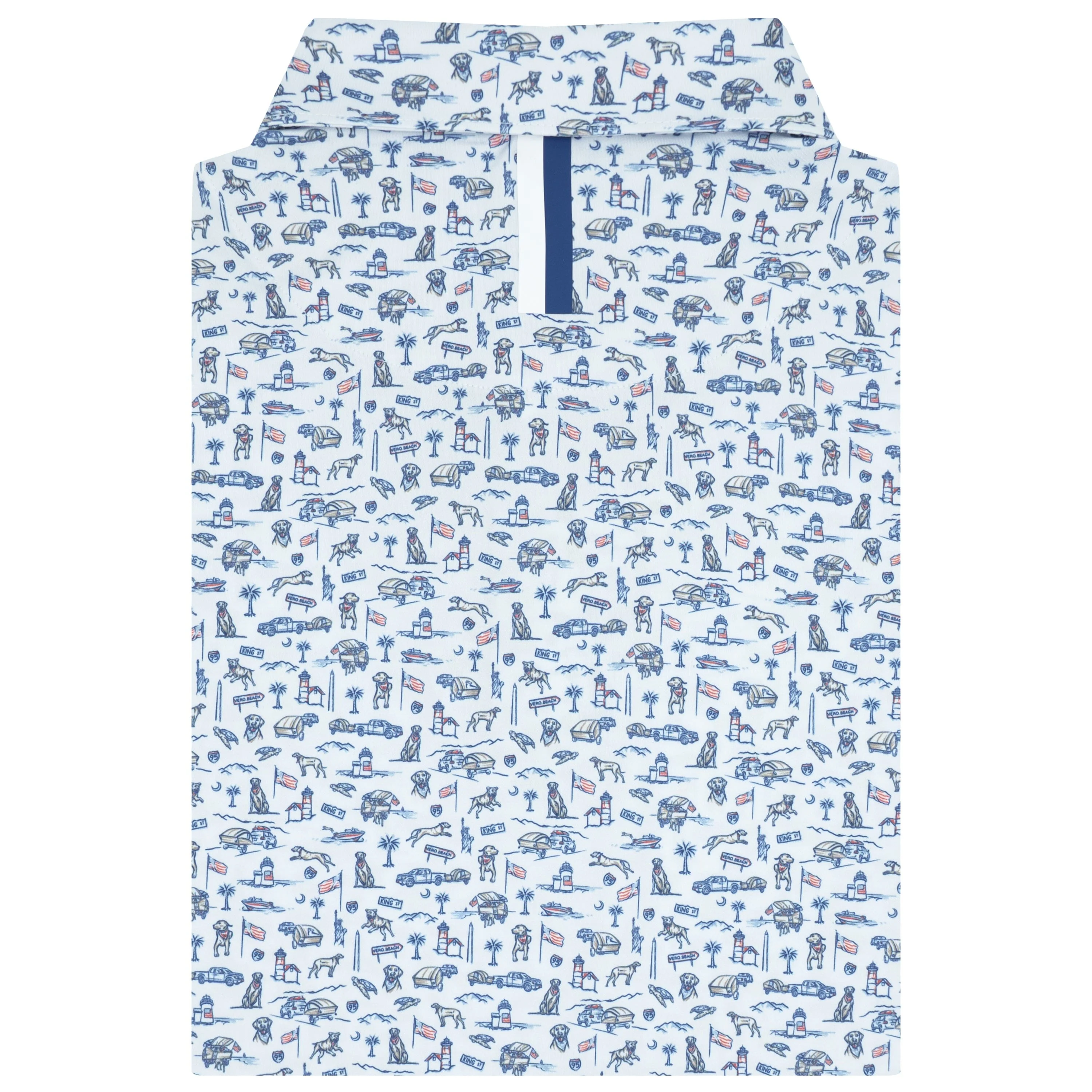The Rhoadie | Performance Polo | The Rhoadie - White/Short Stop Blue - Image 2
