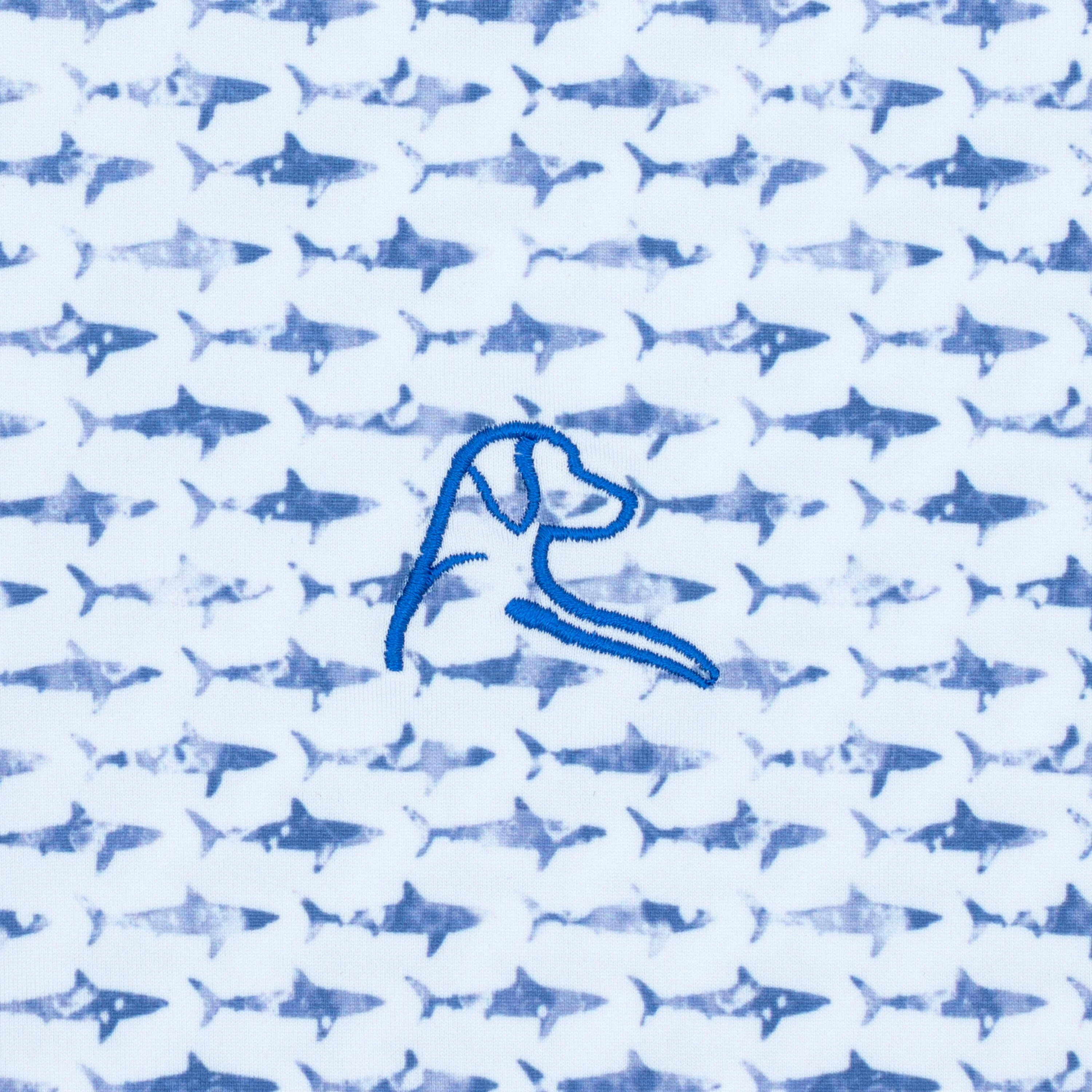 The Shark | Performance Polo | The Shark - White/Lavender Blue - Image 3