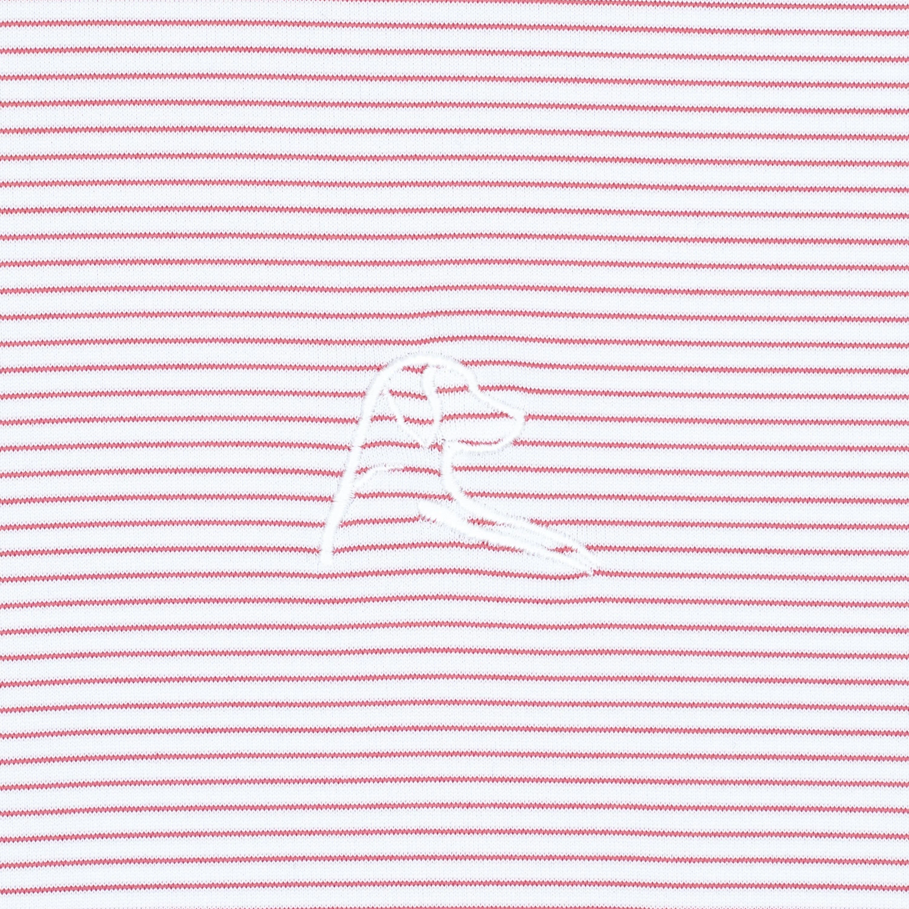 The Shell Stripe | Performance Polo | The Shell Stripe - White/Rouge Red - Image 3