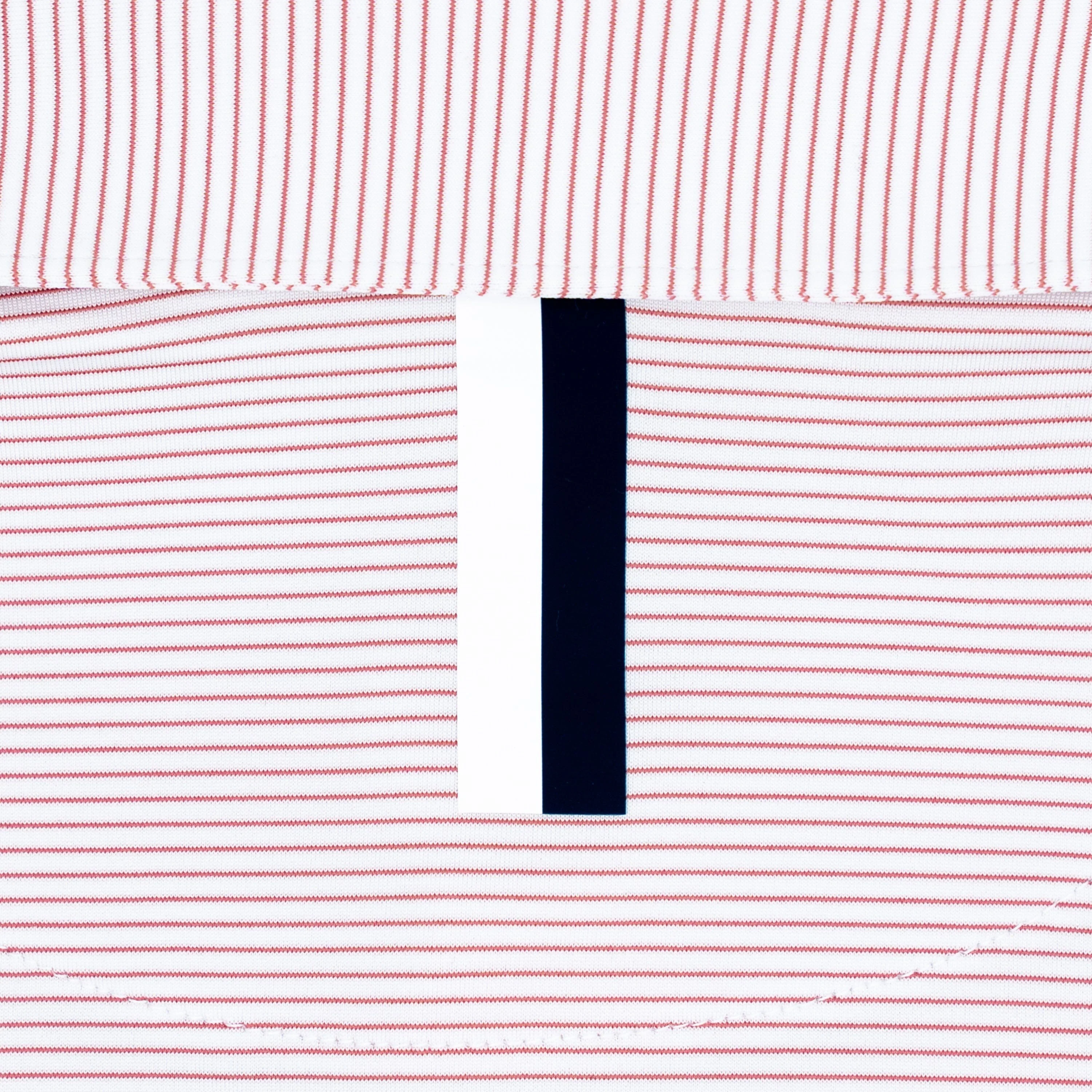 The Shell Stripe | Performance Polo | The Shell Stripe - White/Rouge Red - Image 4